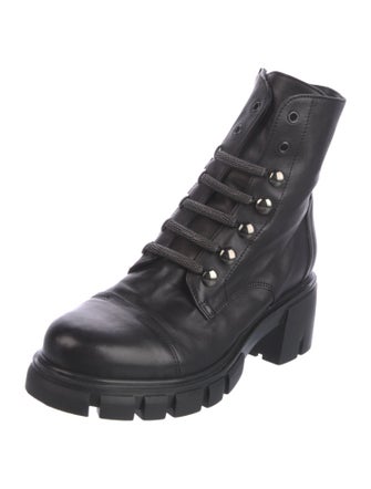 Gianluca Capannolo Leather Studded Accents Combat Boots