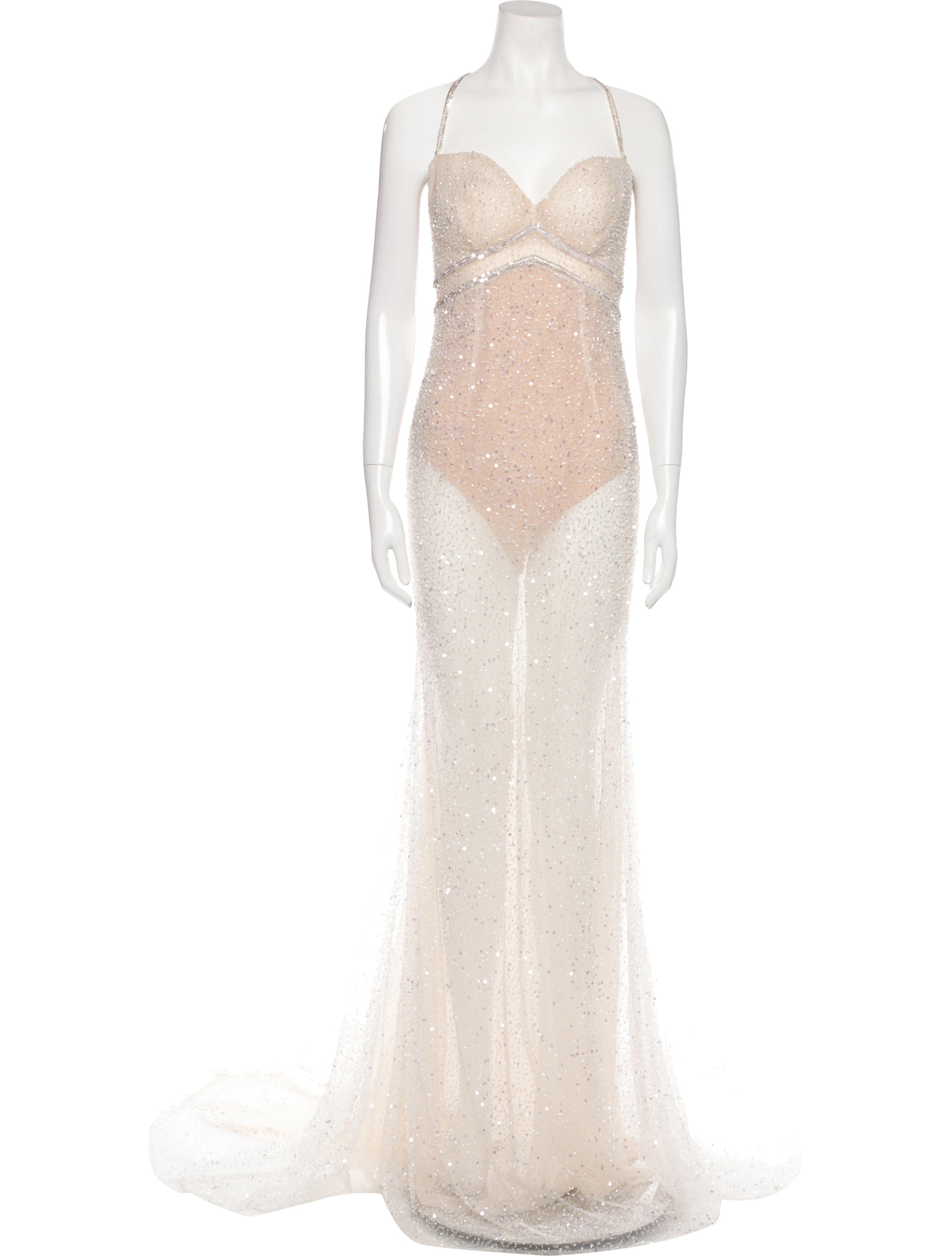 Galia Lahav Haute Couture V-Neck Long Dress