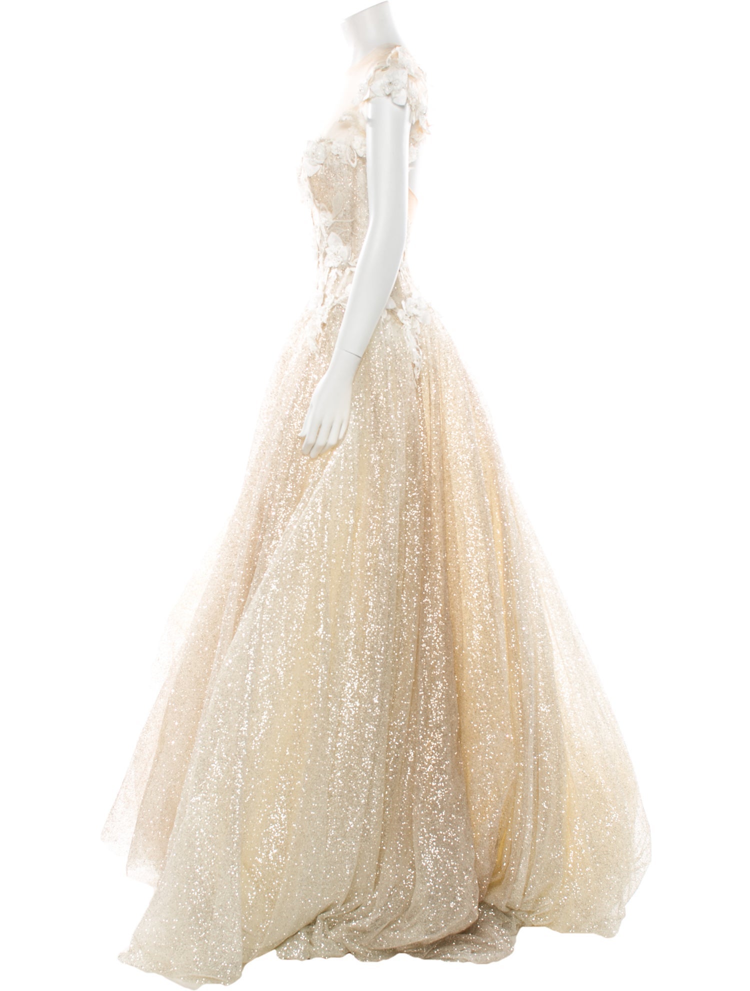 Galia Lahav Haute Couture Crew Neck Long Dress