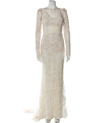 Galia Lahav Haute Couture Dresses Bateau Neckline Long Dress Us12, Fr44 | XL