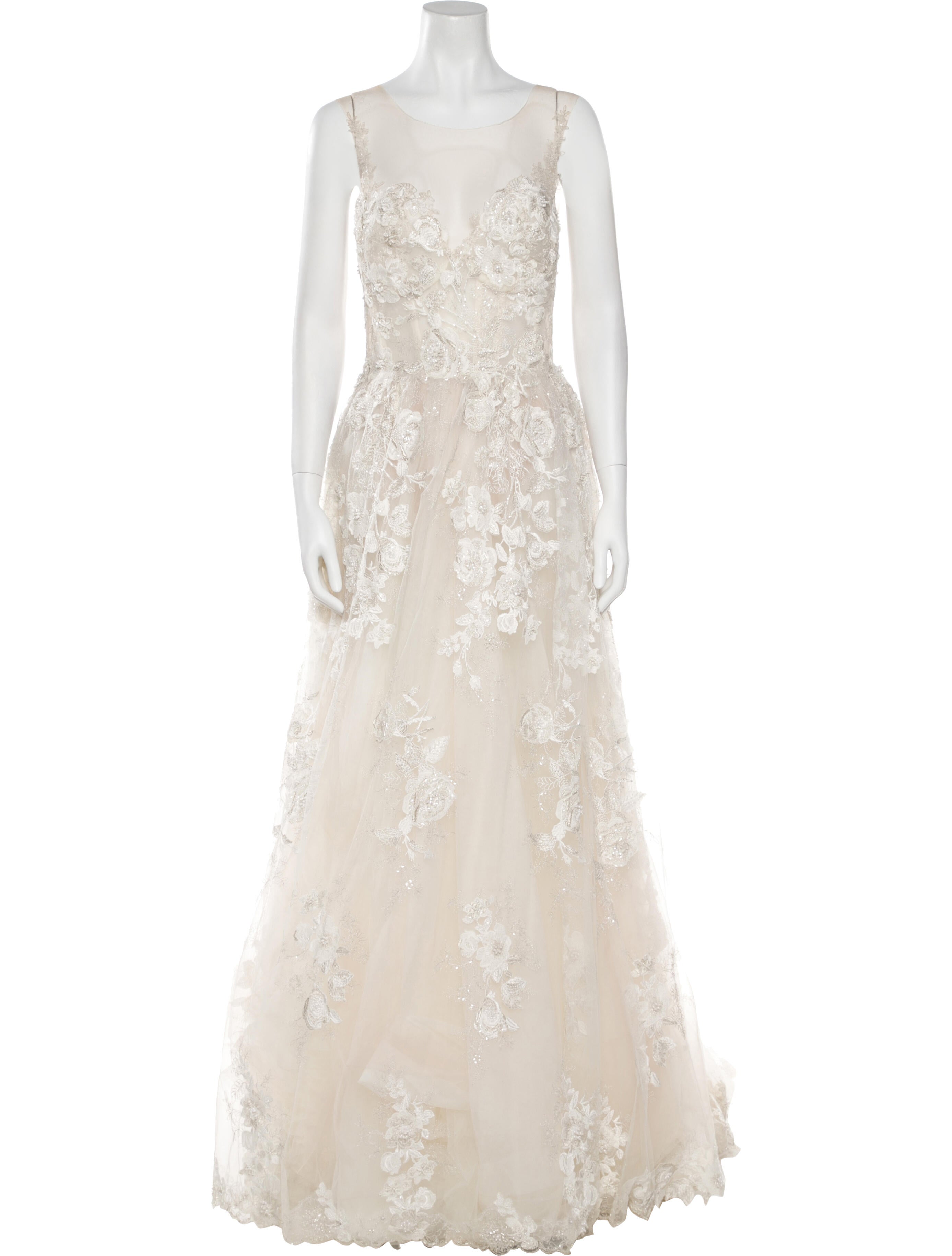 Galia Lahav Haute Couture Lace Pattern Long Dress