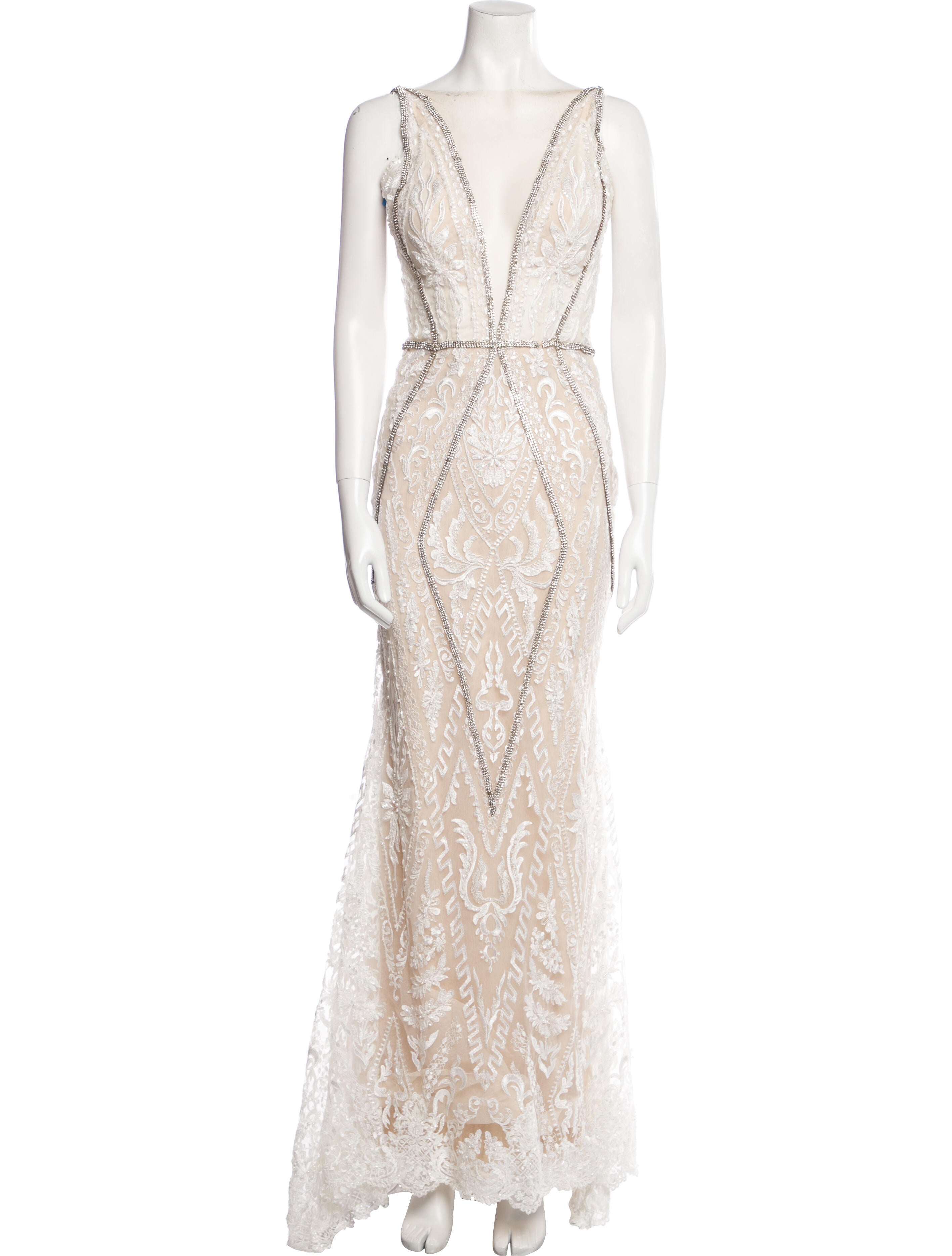Galia Lahav Haute Couture V-Neck Long Dress