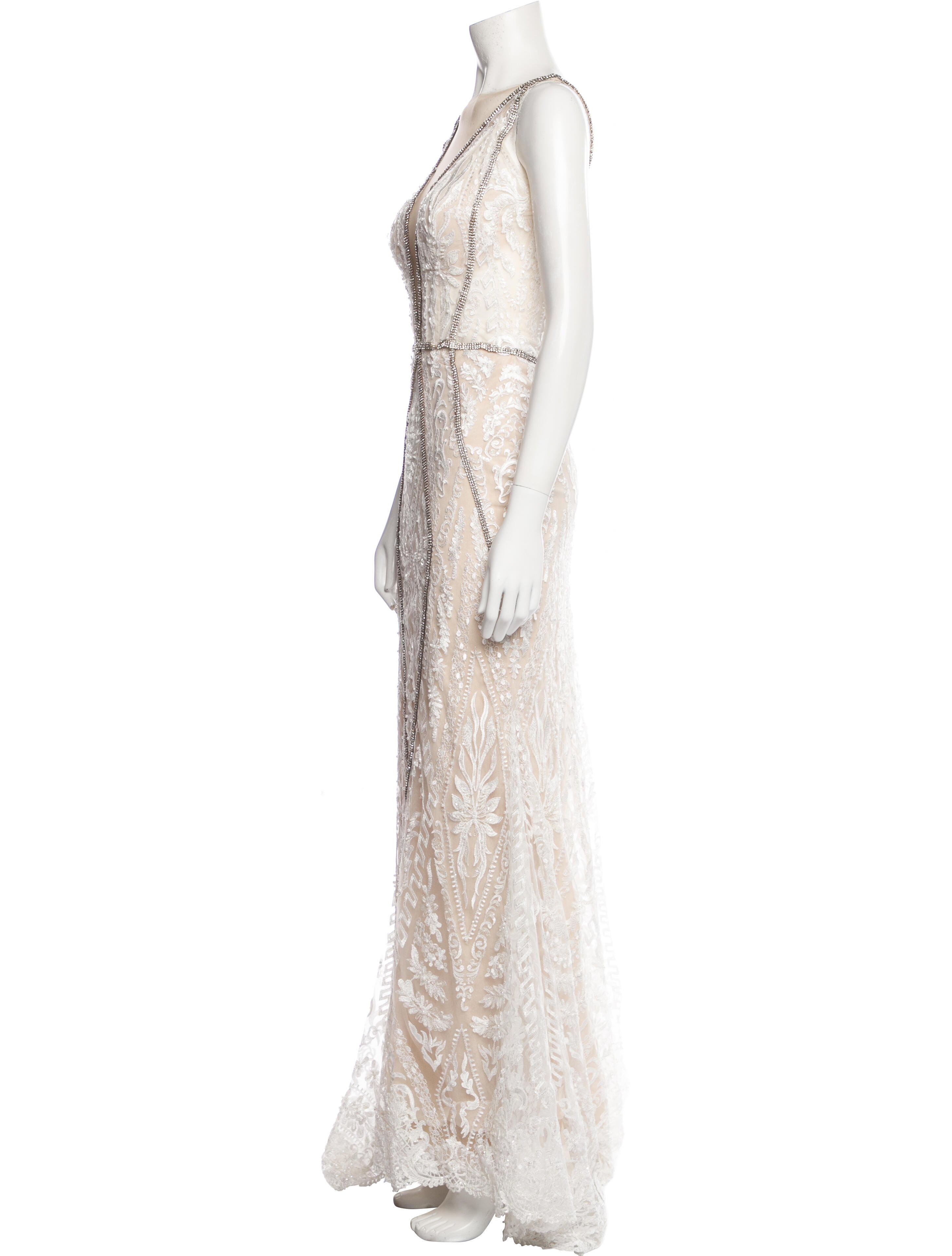 Galia Lahav Haute Couture V-Neck Long Dress