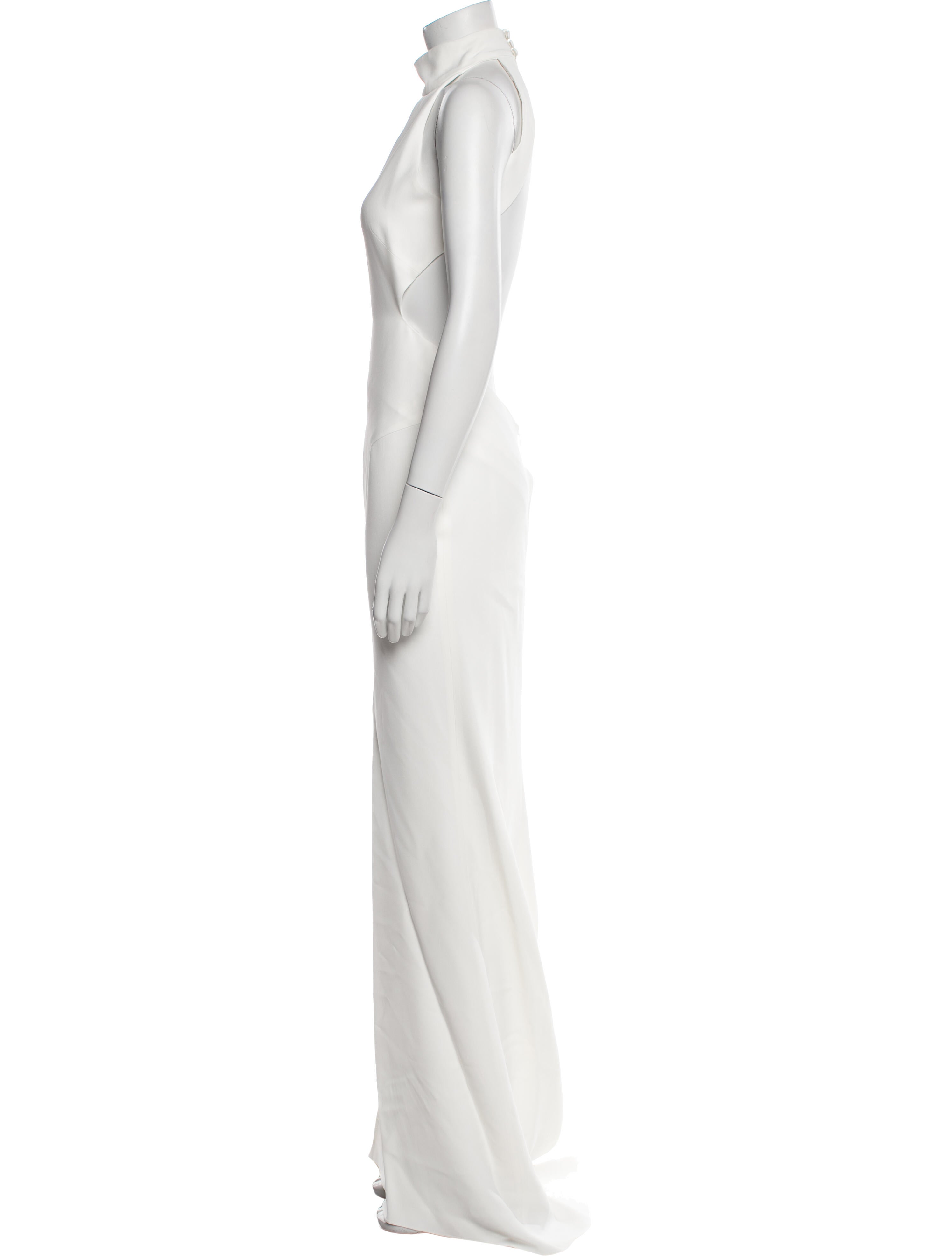 Galia Lahav Haute Couture Mock Neck Long Dress