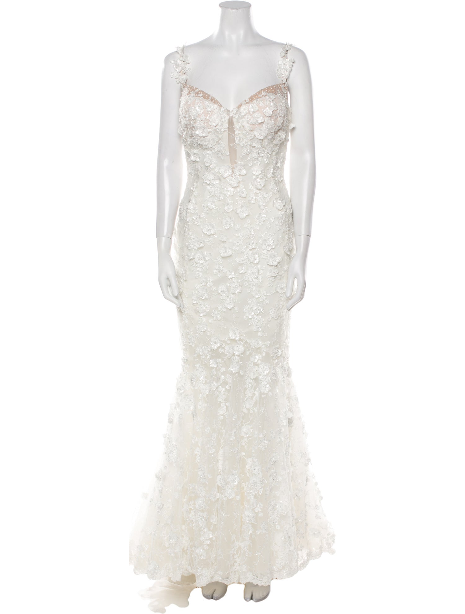 Galia Lahav Haute Couture Lace Pattern Long Dress