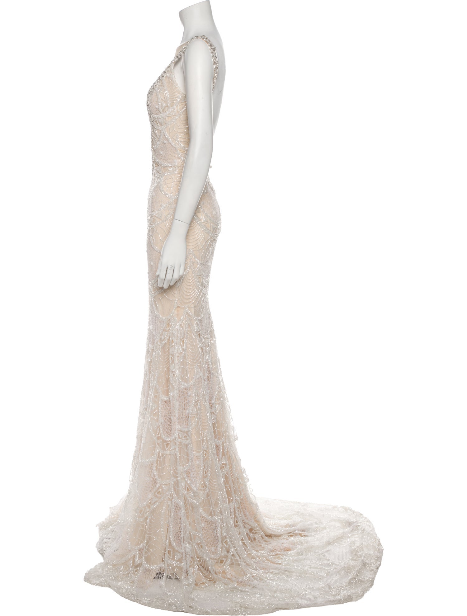 Galia Lahav Haute Couture Lace Pattern Long Dress