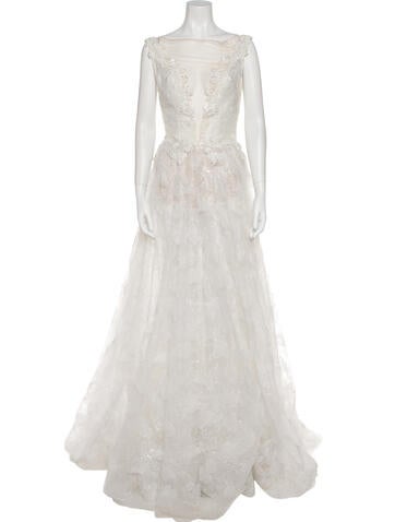 Galia Lahav Haute Couture Dresses Bateau Neckline Long Dress Us6, Fr38 | M