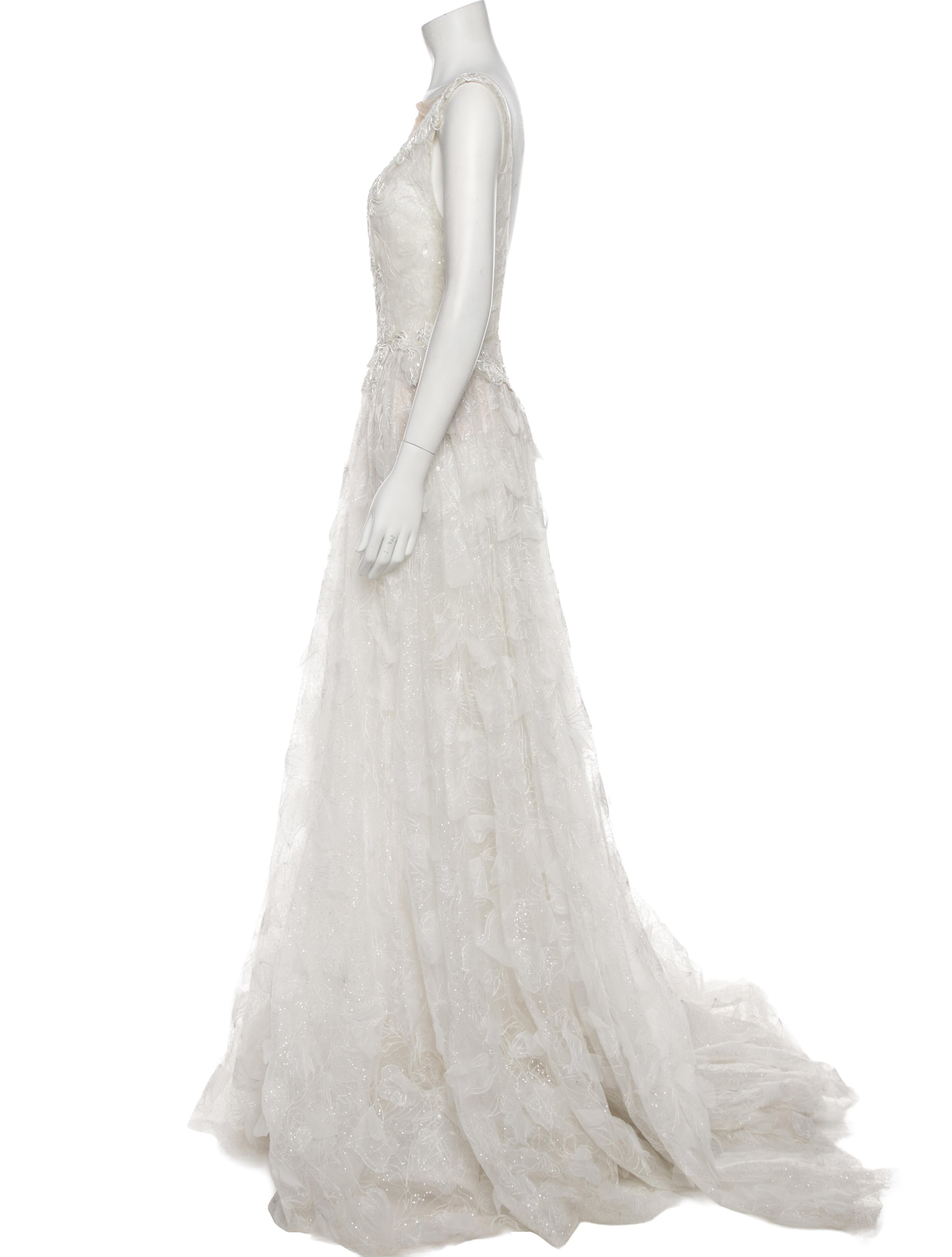 Galia Lahav Haute Couture Bateau Neckline Long Dress