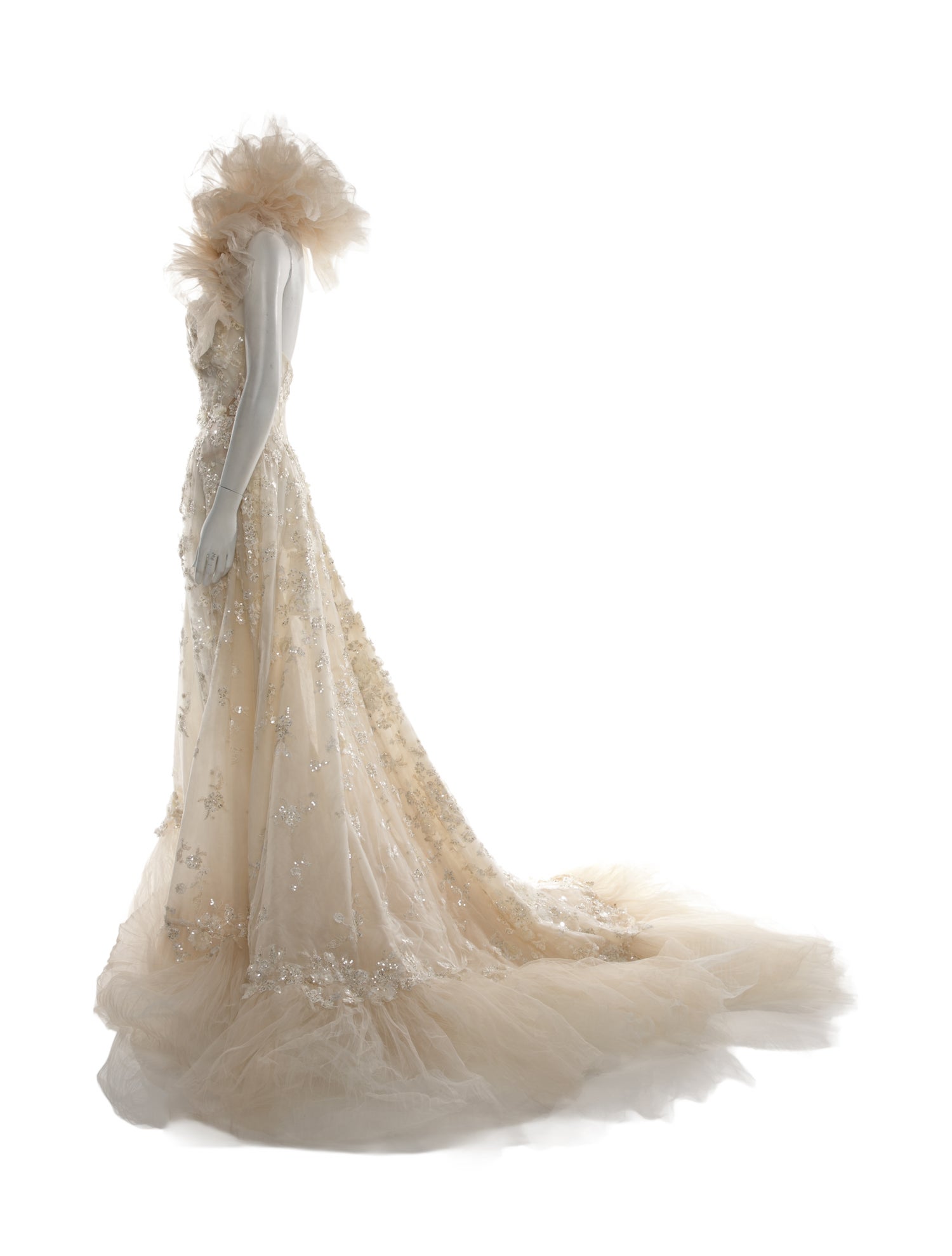 Galia Lahav Haute Couture Crew Neck Long Dress