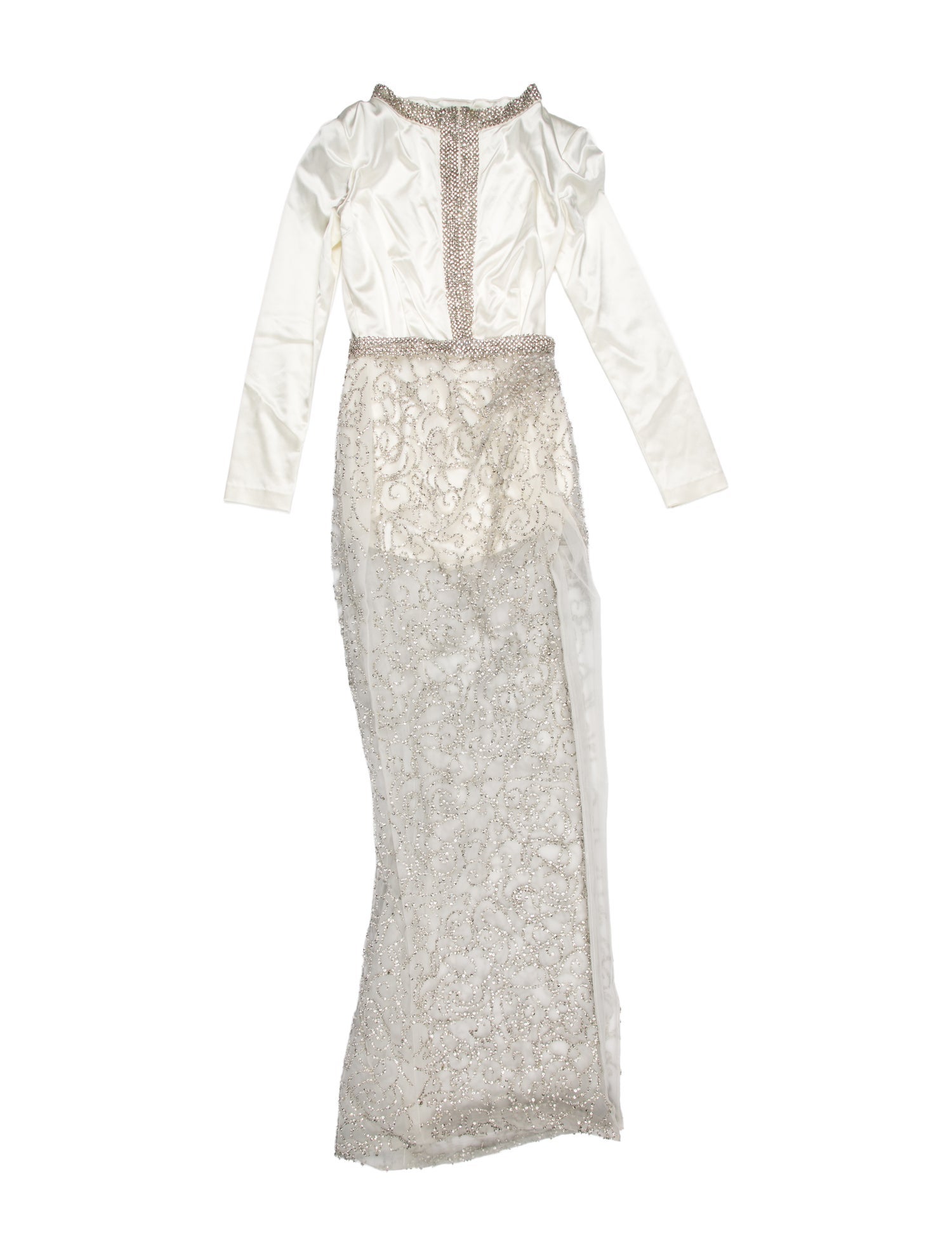 Galia Lahav Haute Couture Mock Neck Long Dress