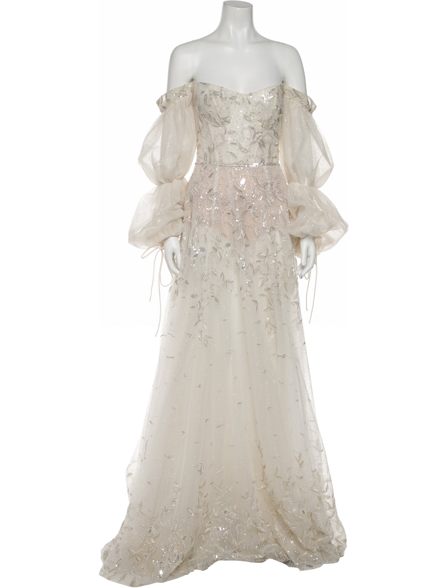 Galia Lahav Haute Couture Off-The-Shoulder Long Dress