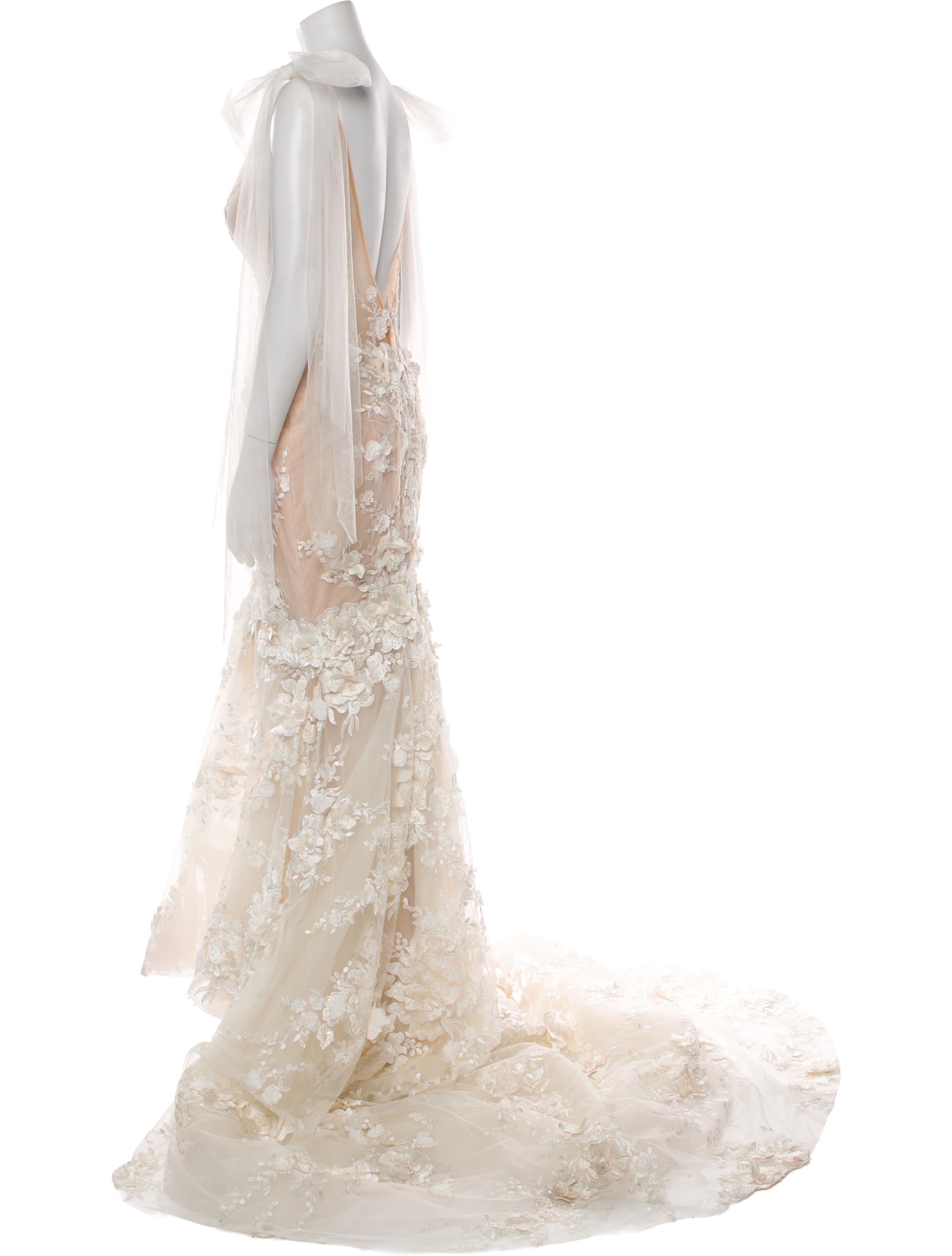 Galia Lahav Haute Couture Lace Pattern Long Dress