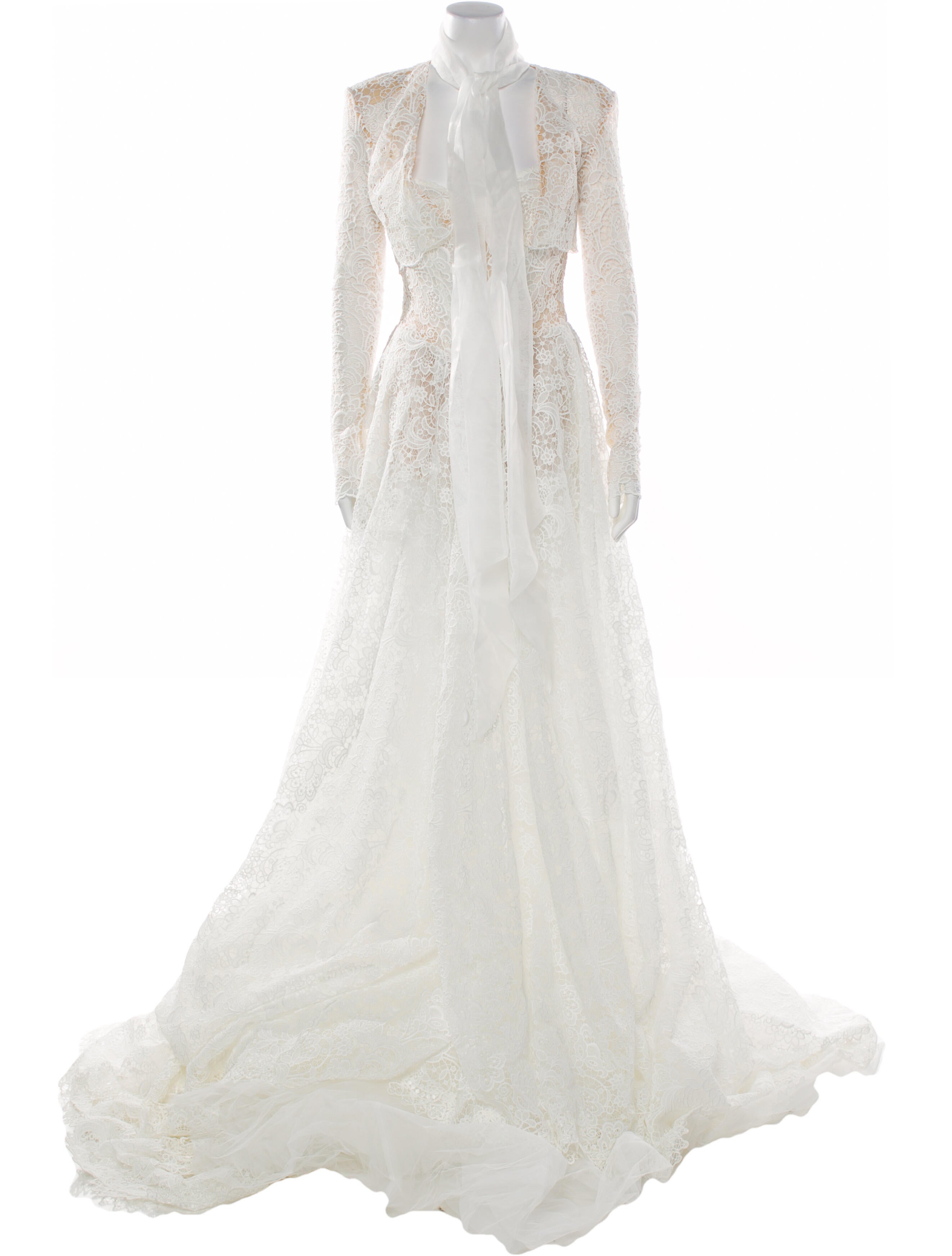 Galia Lahav Haute Couture Lace Pattern Long Dress