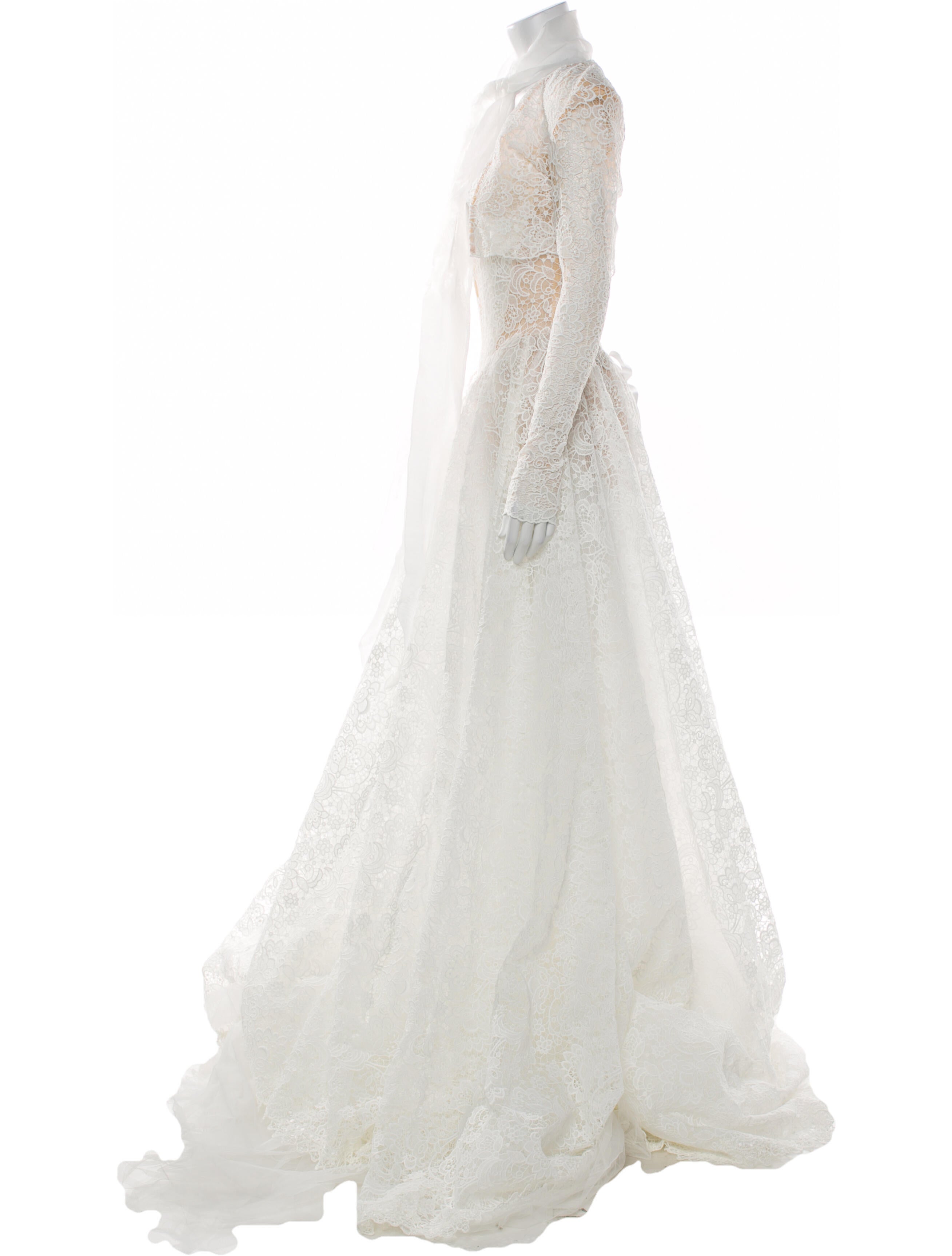 Galia Lahav Haute Couture Lace Pattern Long Dress