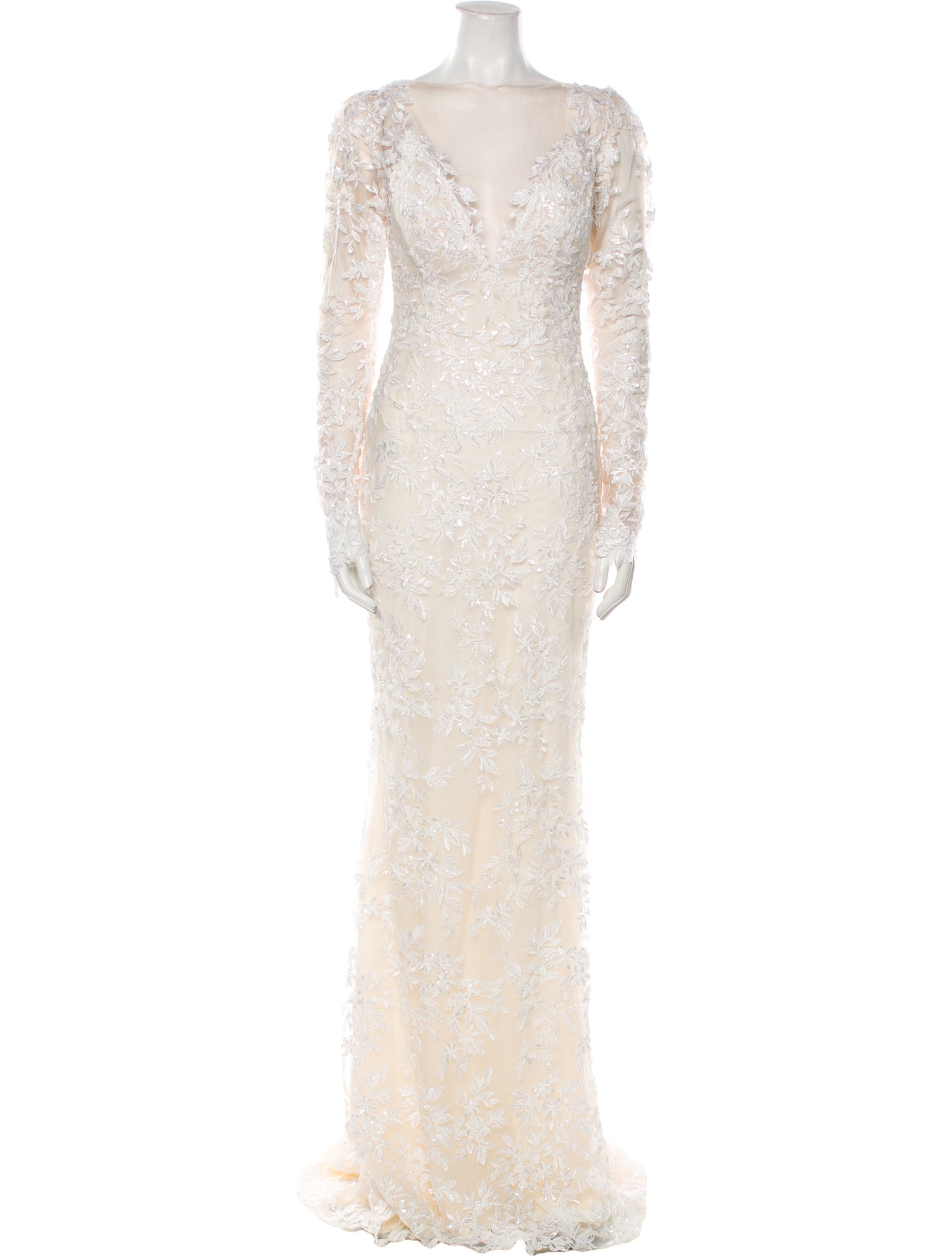 Galia Lahav Haute Couture V-Neck Long Dress
