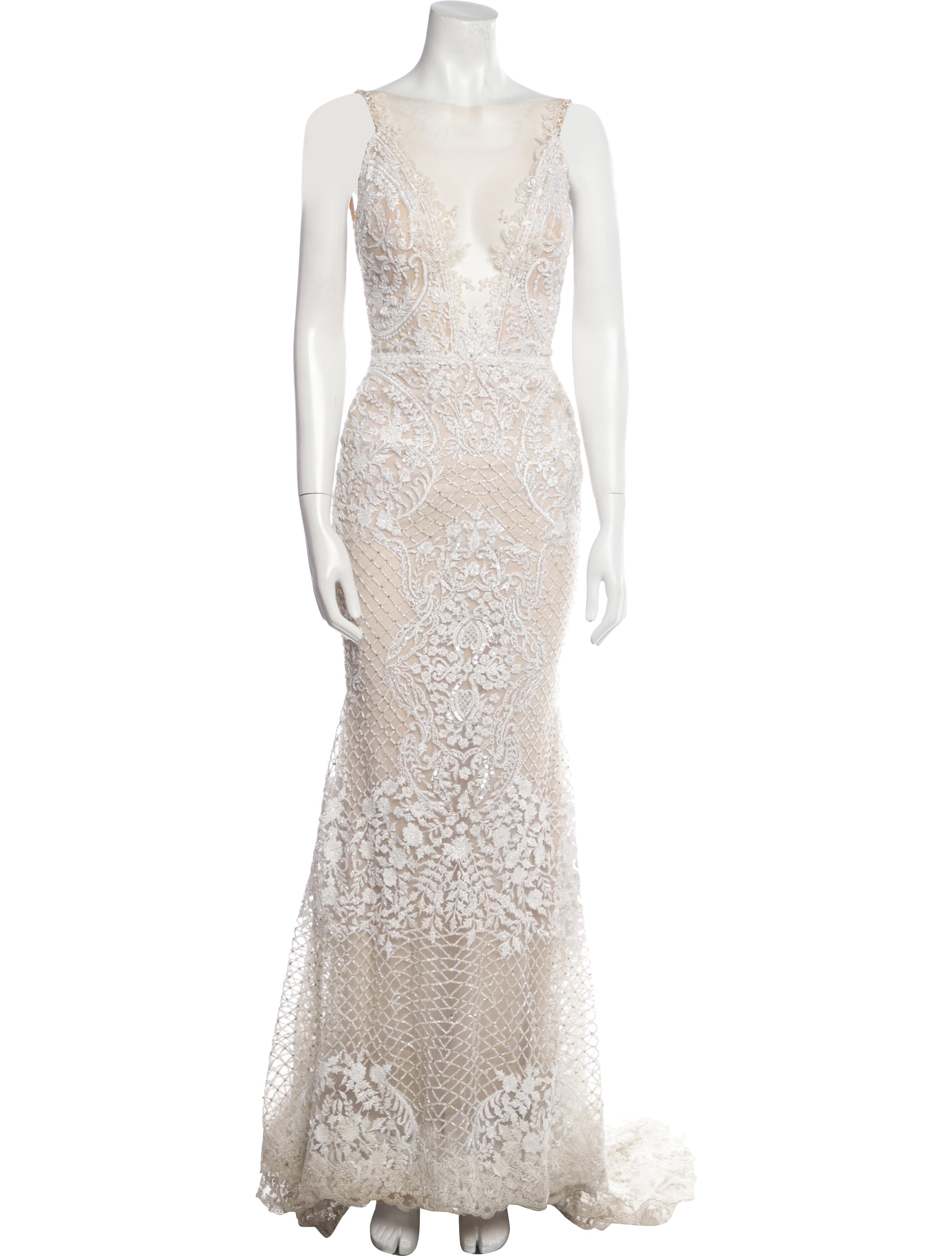 Galia Lahav Haute Couture Lace Pattern Long Dress