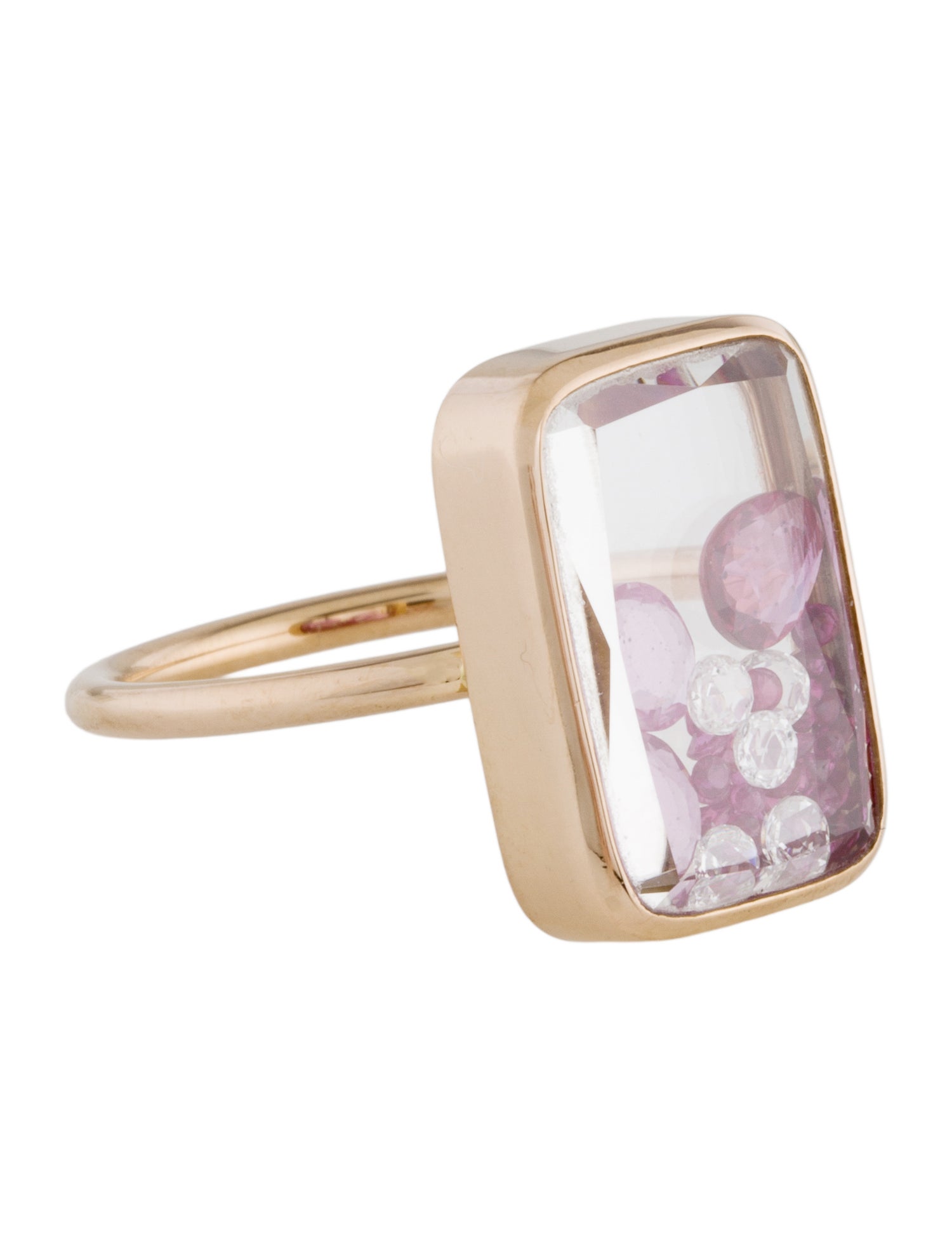 Moritz Glik 18K Ruby & Diamond Ten Fourteen Kaleidoscope Shakers Cocktail Ring