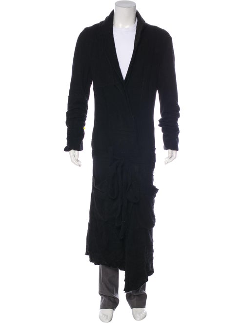 Greg Lauren Cashmere Patchwork Smoking Robe black