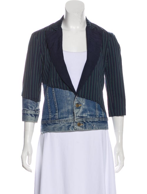 Greg Lauren 2017 Prep Stripe Denim Blazer multicol
