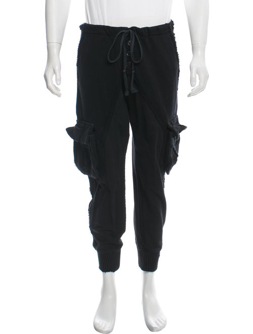 Greg Lauren Knit & Fleece Slim Lounge Pants black