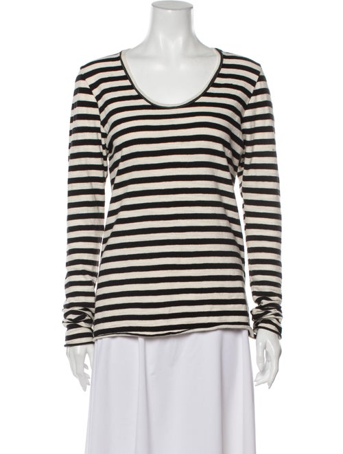 Greg Lauren Striped Scoop Neck Top