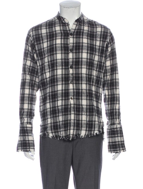 Greg Lauren Studio Plaid Print Shirt White