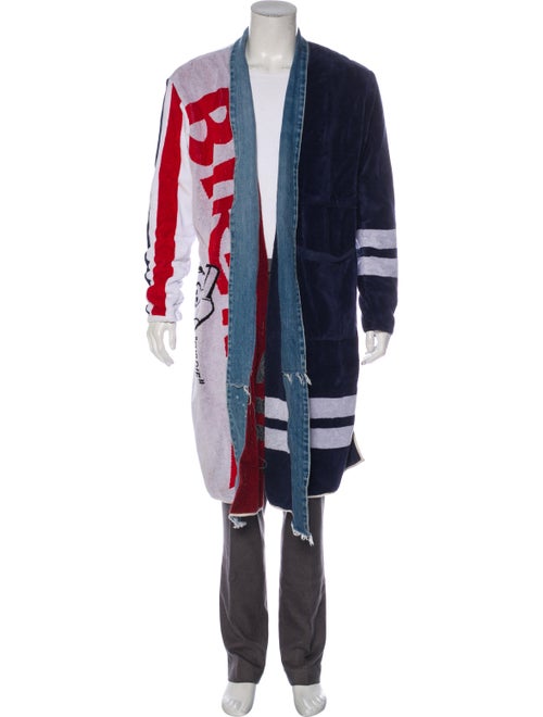 Greg Lauren 2019 Birdwell Towel Robe navy