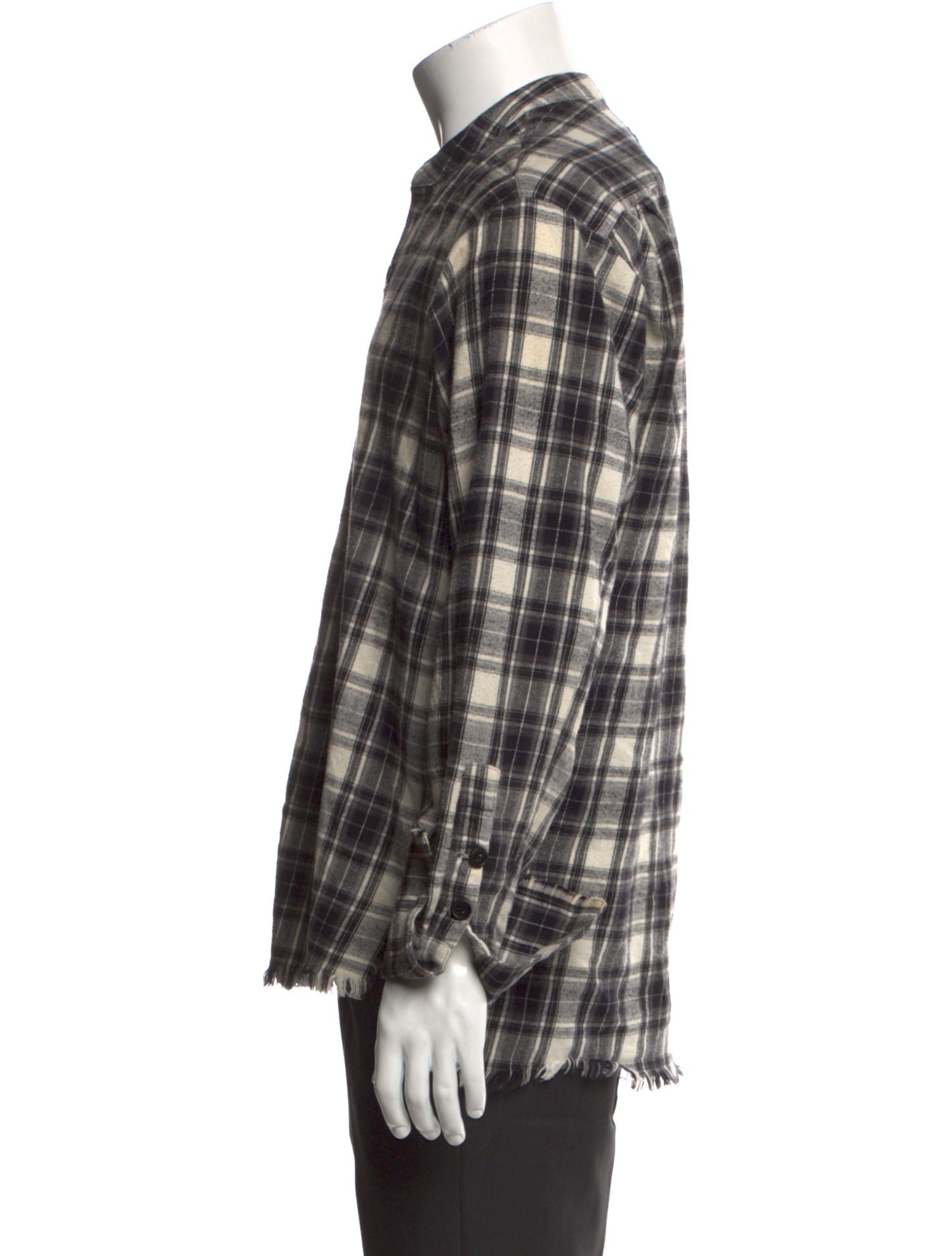 Greg Lauren Plaid Print Long Sleeve Shirt