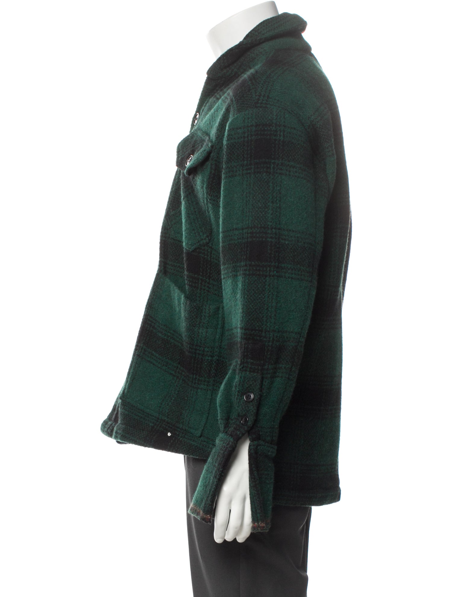 Greg Lauren Hunter Shawl Collar Boxy Flannel Wool Trucker Jacket