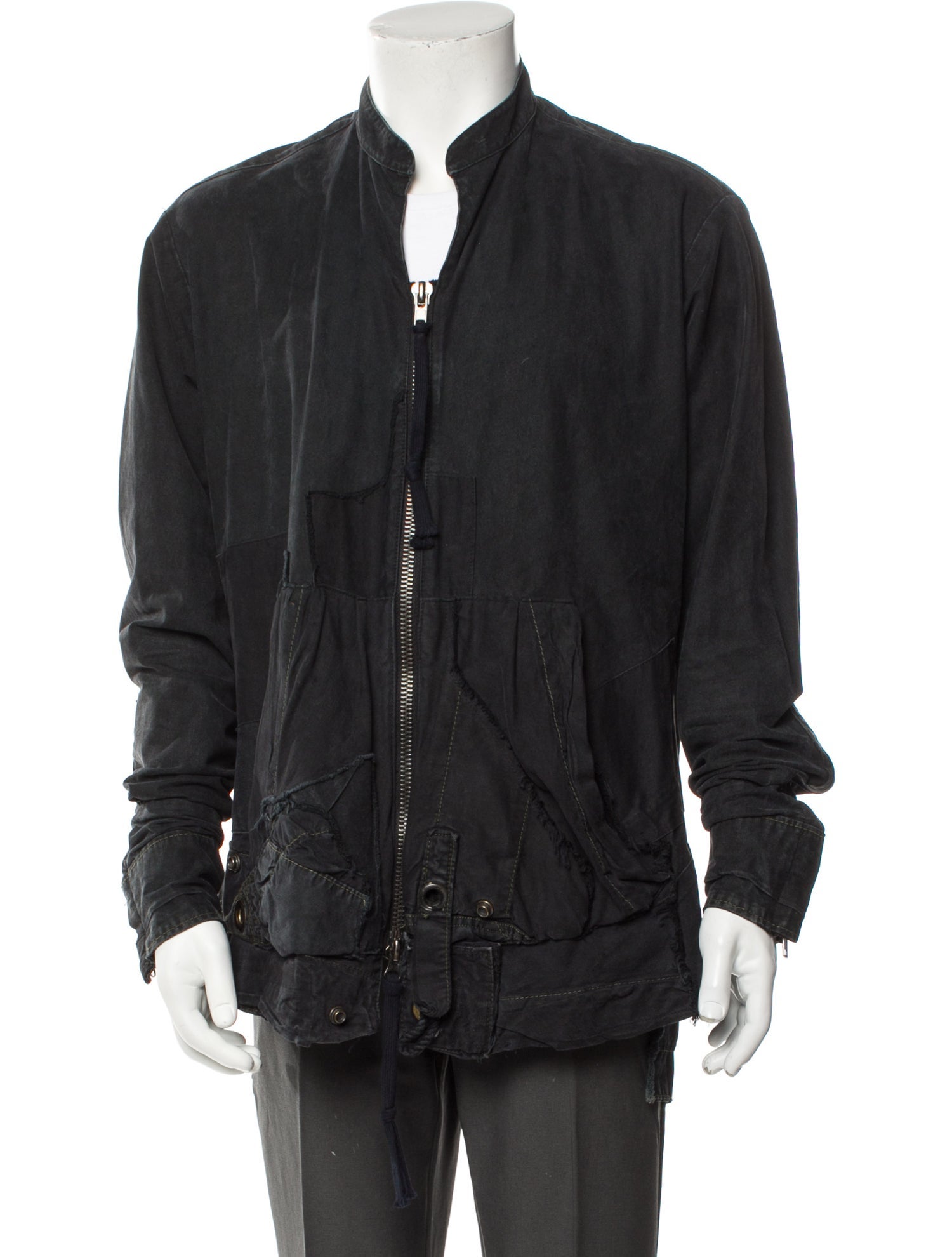 Greg Lauren Patchwork Tent Zip Front Studio Shirt Jacket