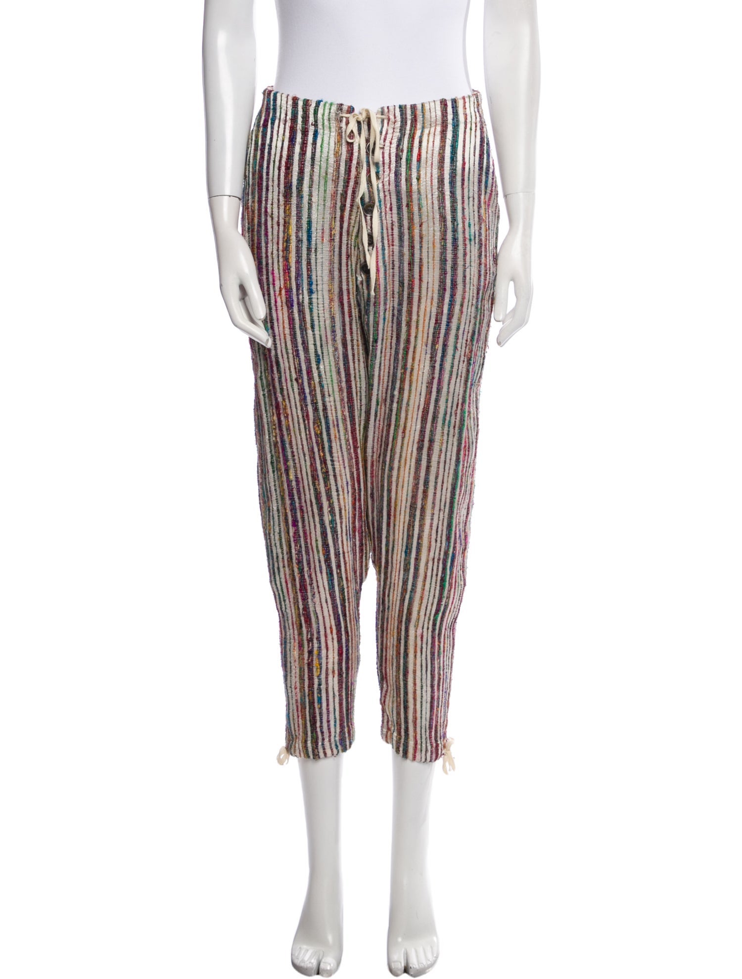 Greg Lauren Striped Skinny Leg Pants