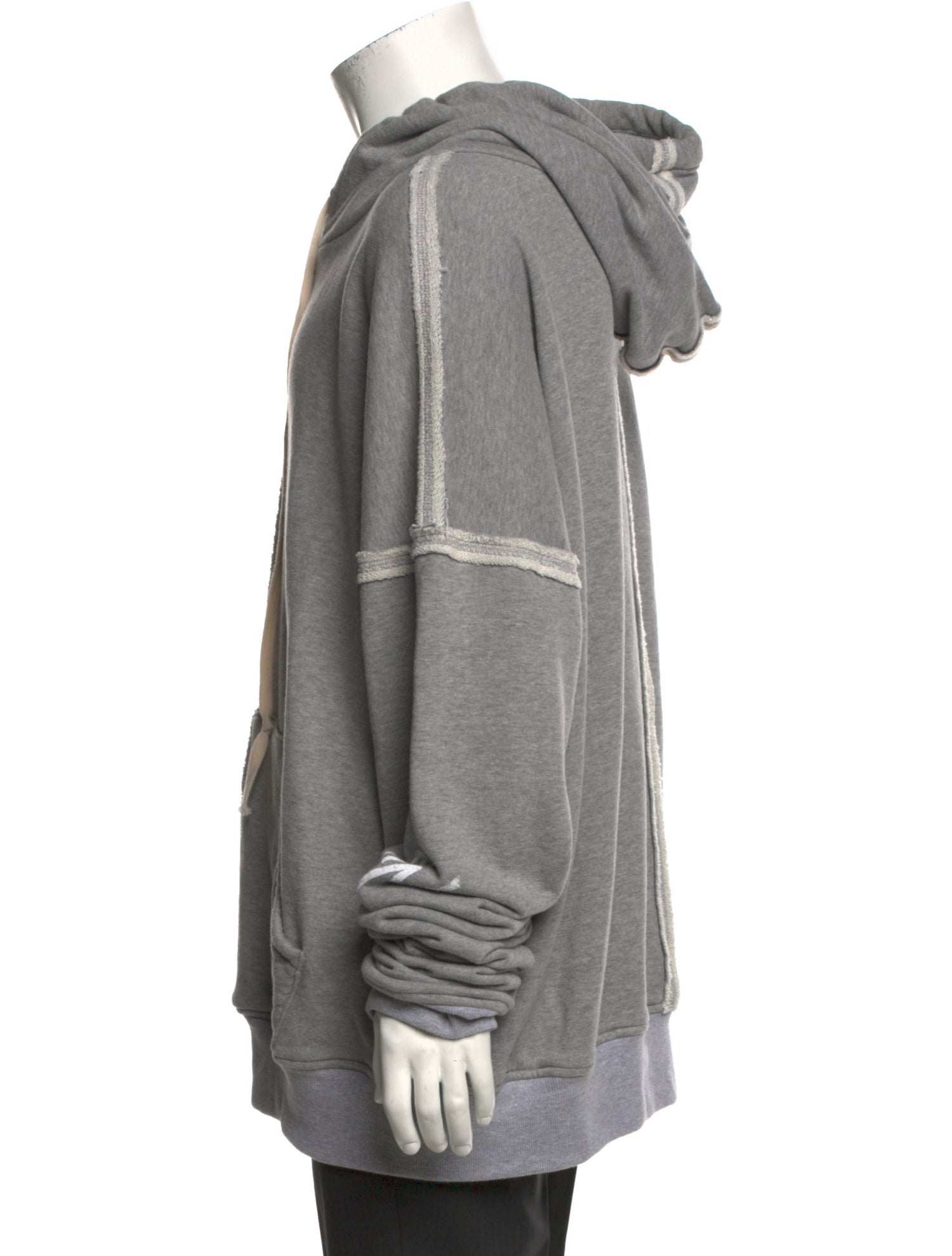 Greg Lauren V-Neck Long Sleeve Hoodie