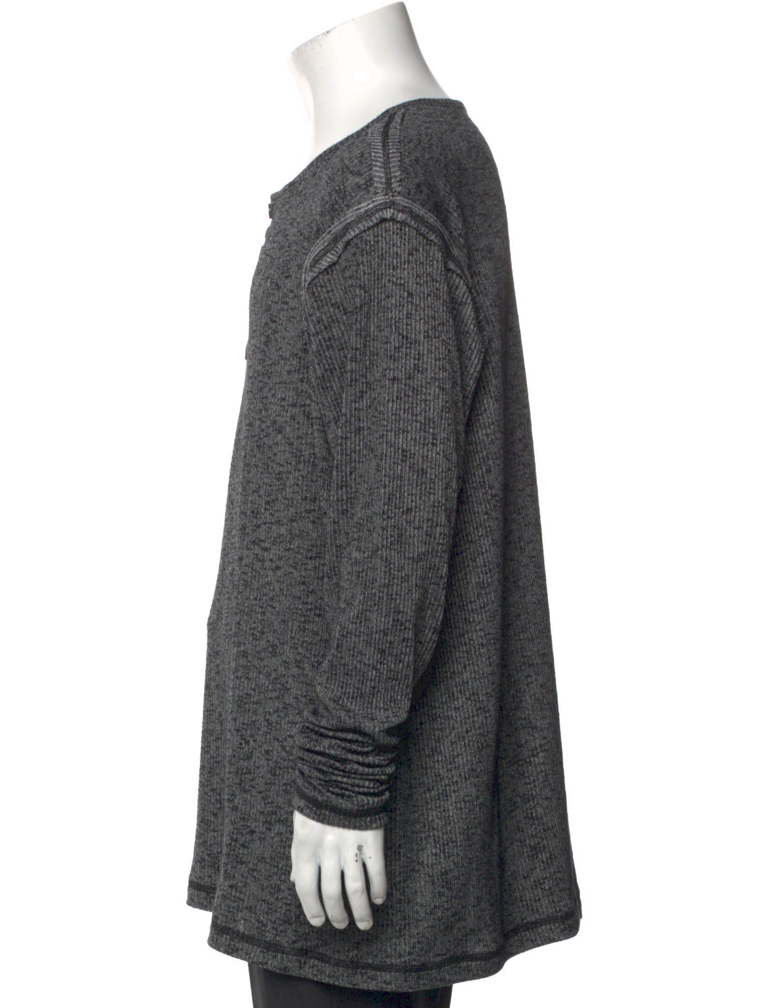 Greg Lauren Scoop Neck Long Sleeve Henley