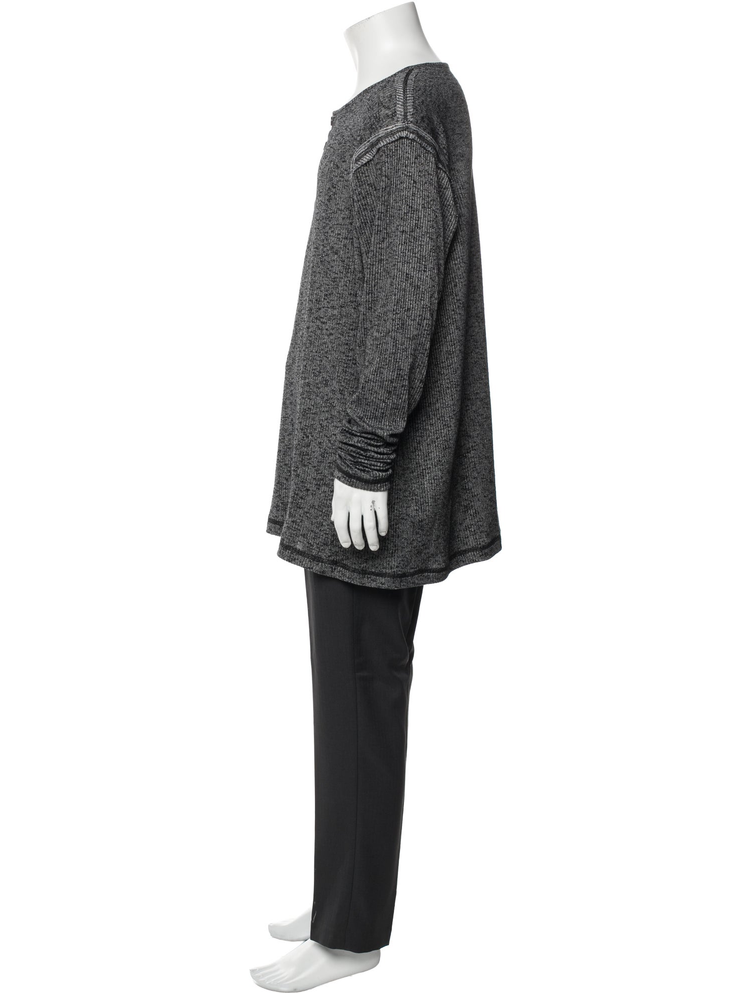 Greg Lauren Scoop Neck Long Sleeve Henley