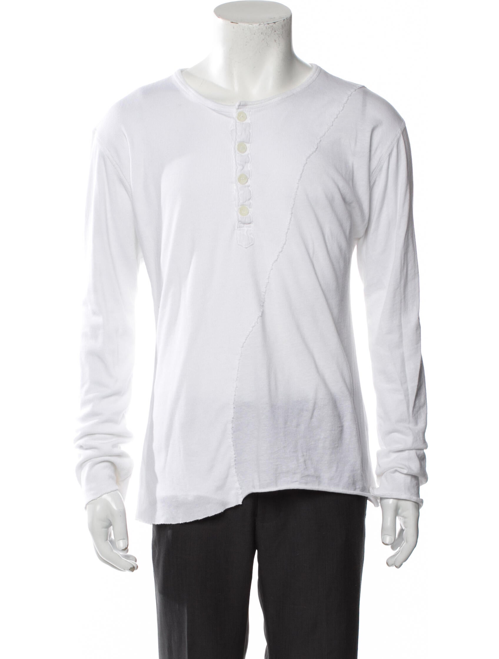 Greg Lauren Crew Neck Long Sleeve Henley
