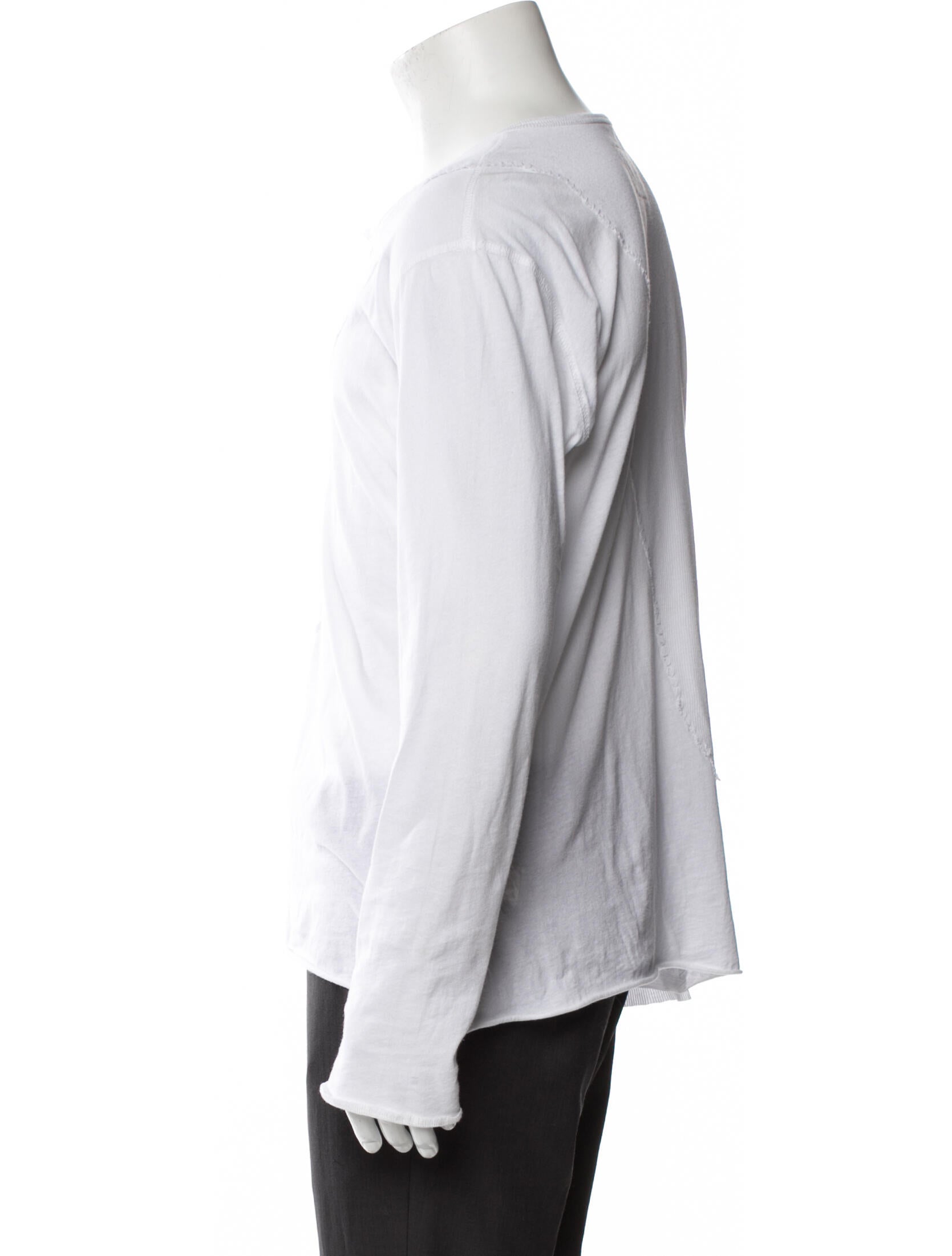 Greg Lauren Crew Neck Long Sleeve Henley