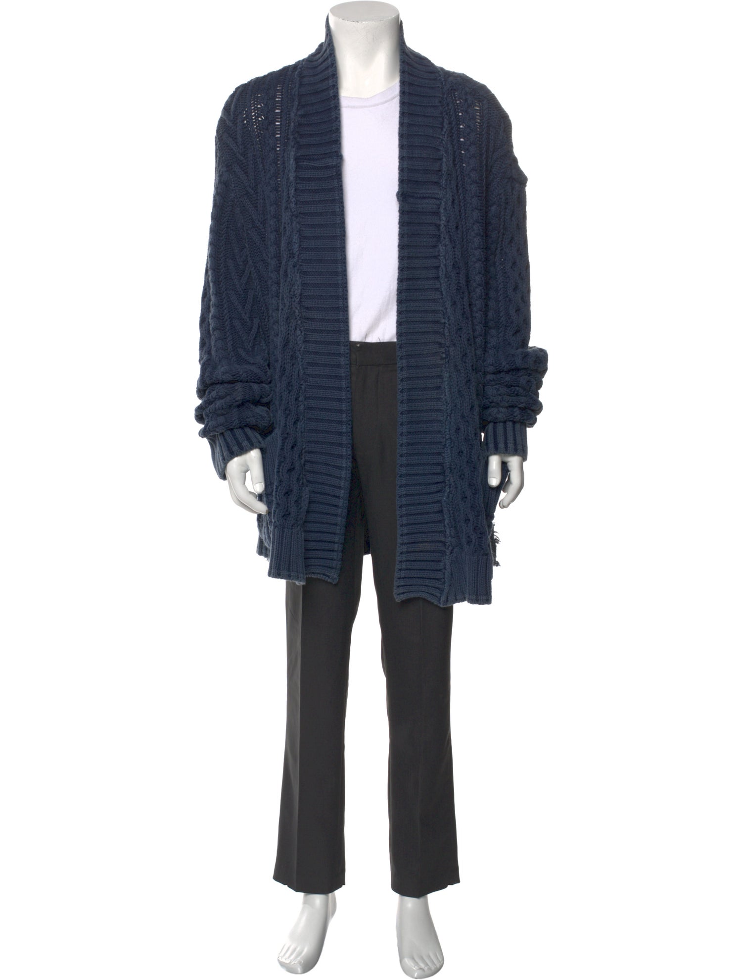 Greg Lauren Open Front Long Sleeve Cardigan