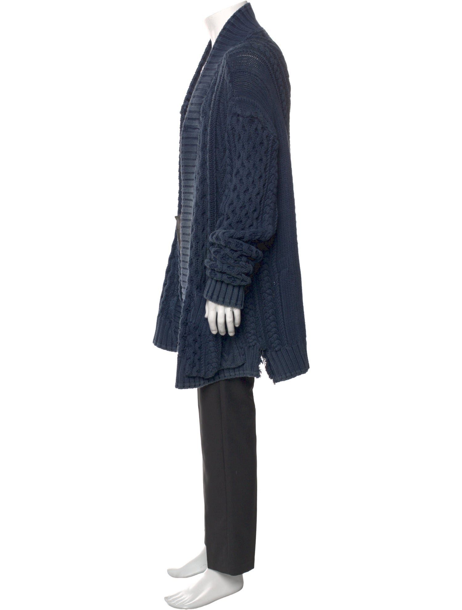 Greg Lauren Open Front Long Sleeve Cardigan