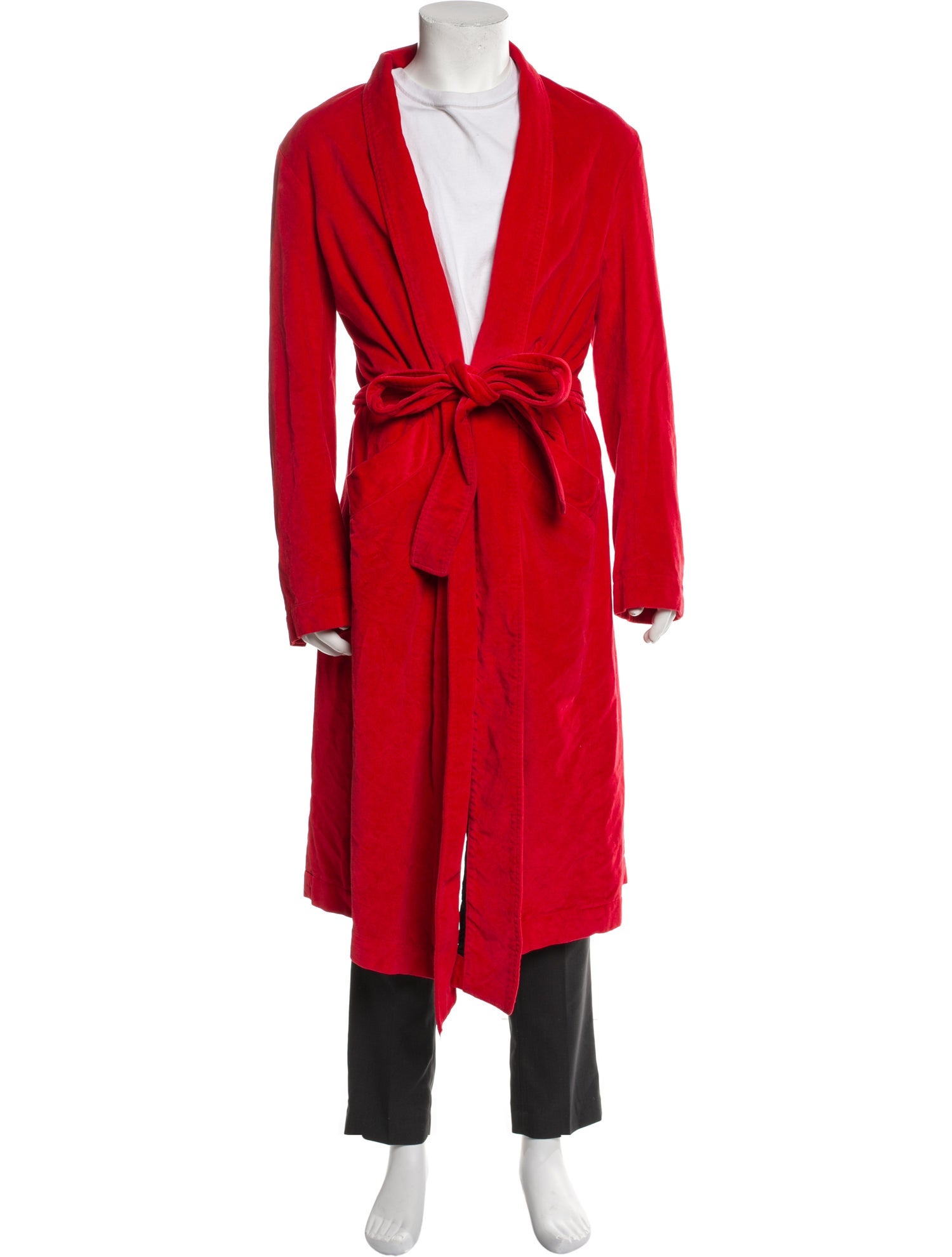 Greg Lauren Red Velvet Overcoat Overcoat