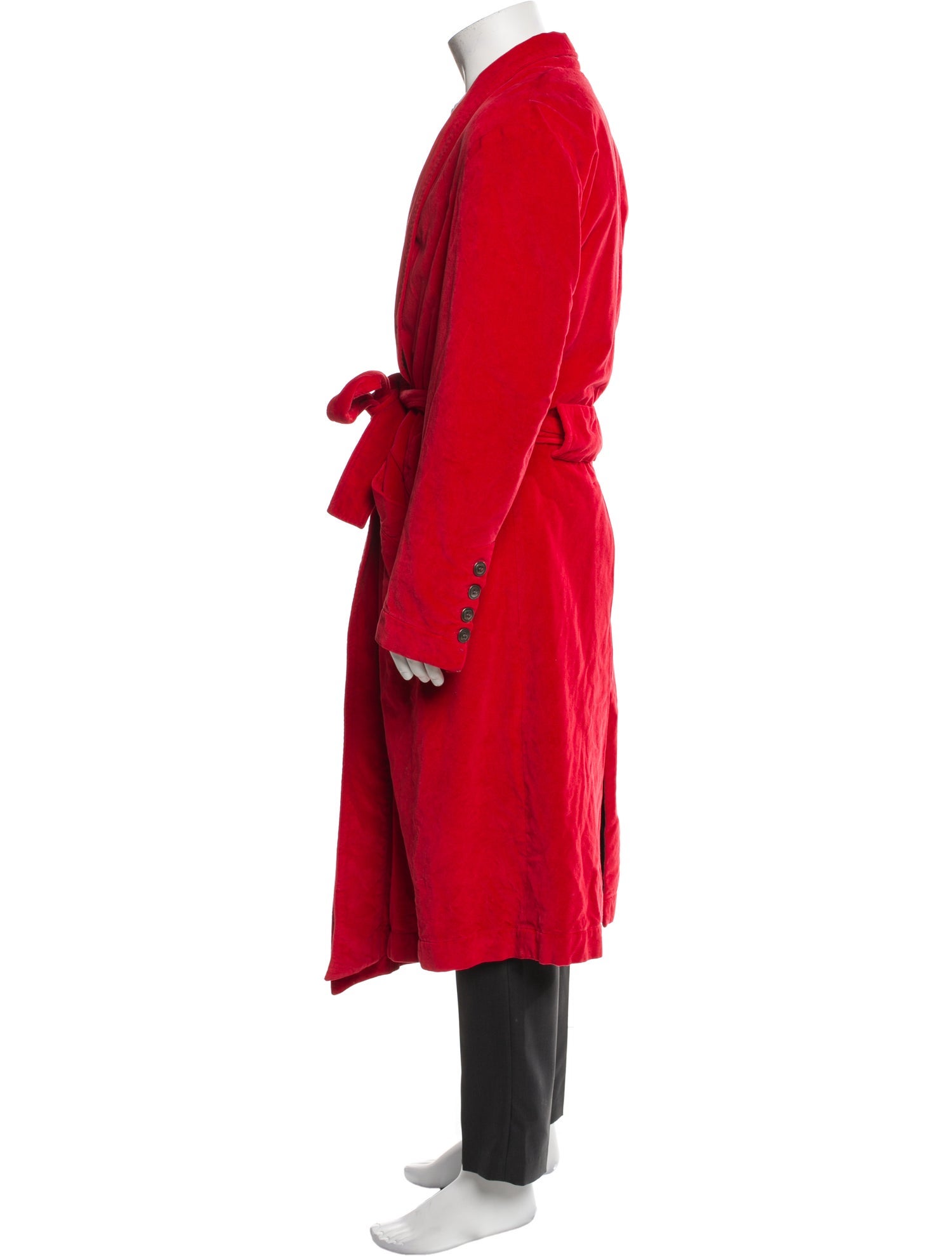 Greg Lauren Red Velvet Overcoat Overcoat