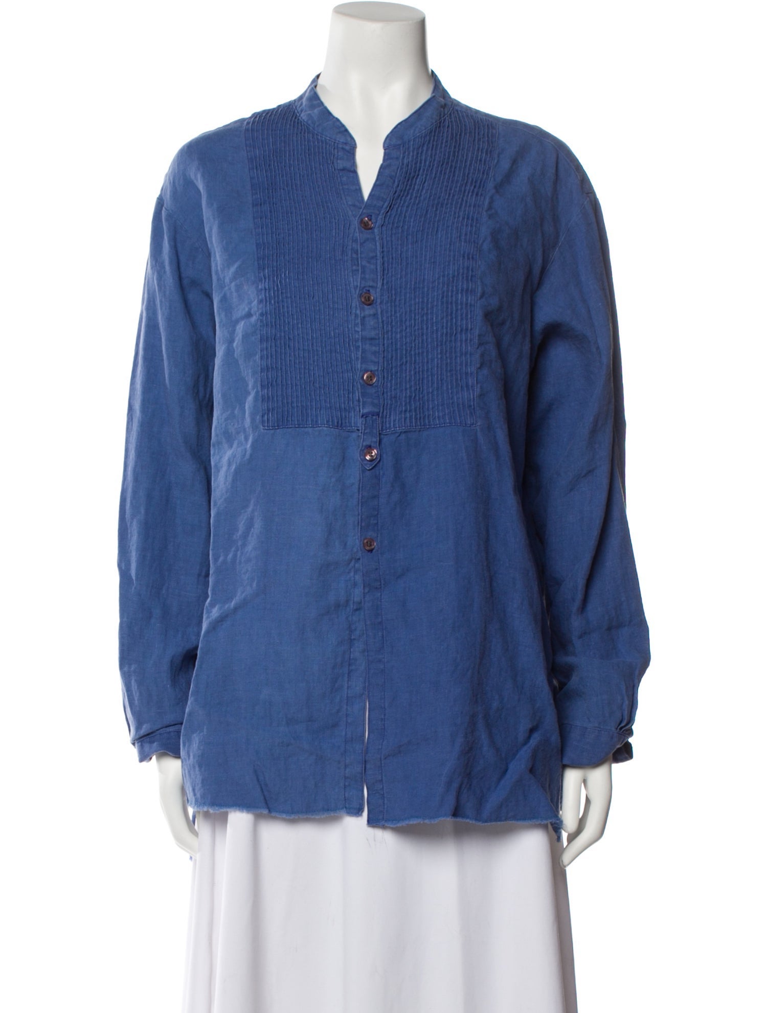 Greg Lauren Linen Long Sleeve Button-Up Top
