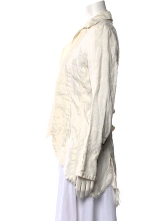 Greg Lauren Linen Open Front Blouse