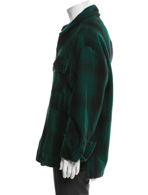 Greg Lauren Wool Plaid Print Utility Jacket