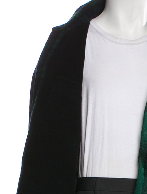 Greg Lauren Wool Plaid Print Utility Jacket