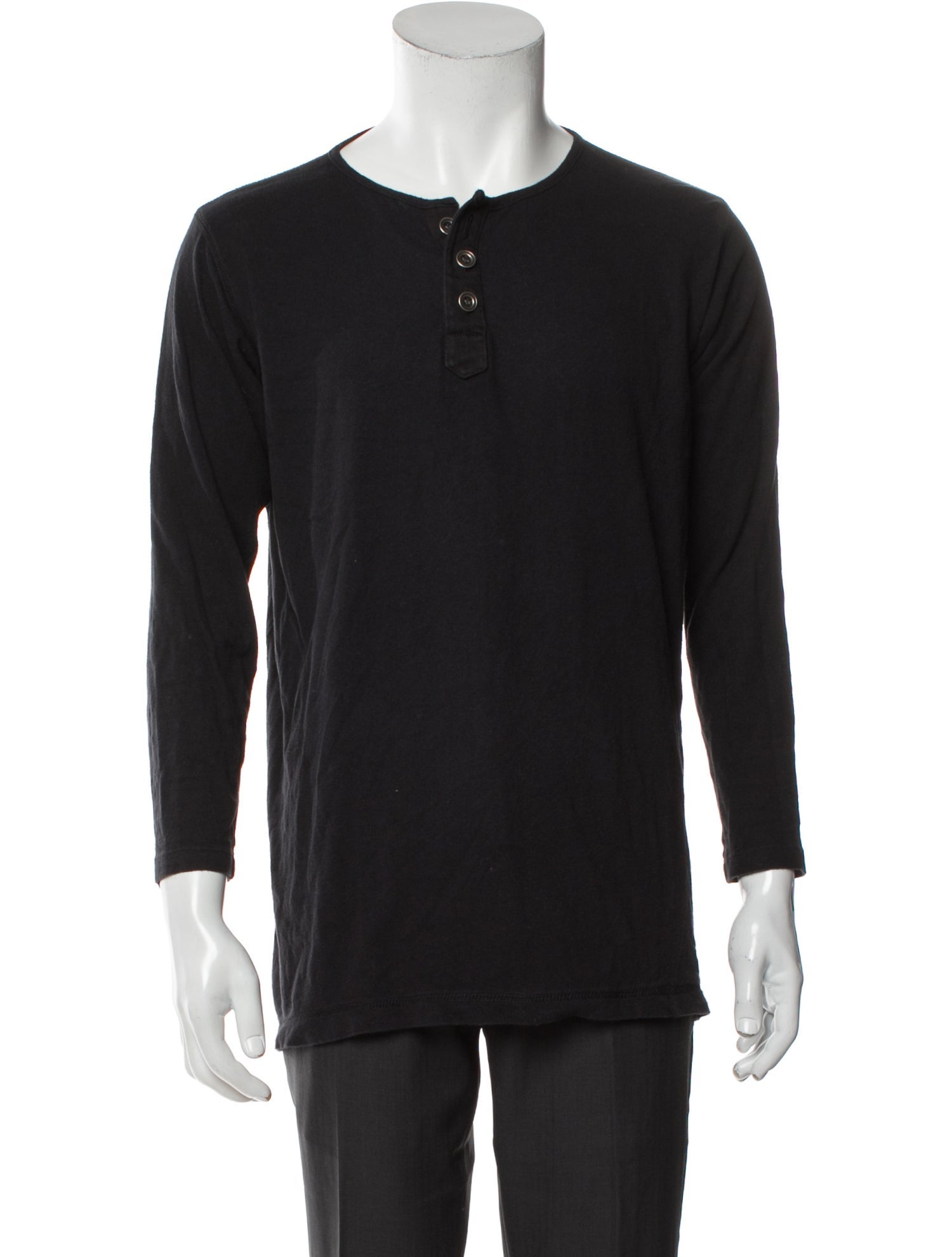 Greg Lauren Scoop Neck Long Sleeve Pullover