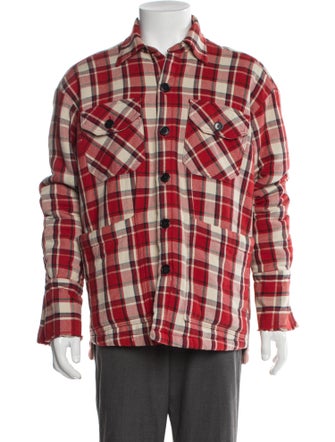 Greg Lauren Plaid Print Utility Jacket