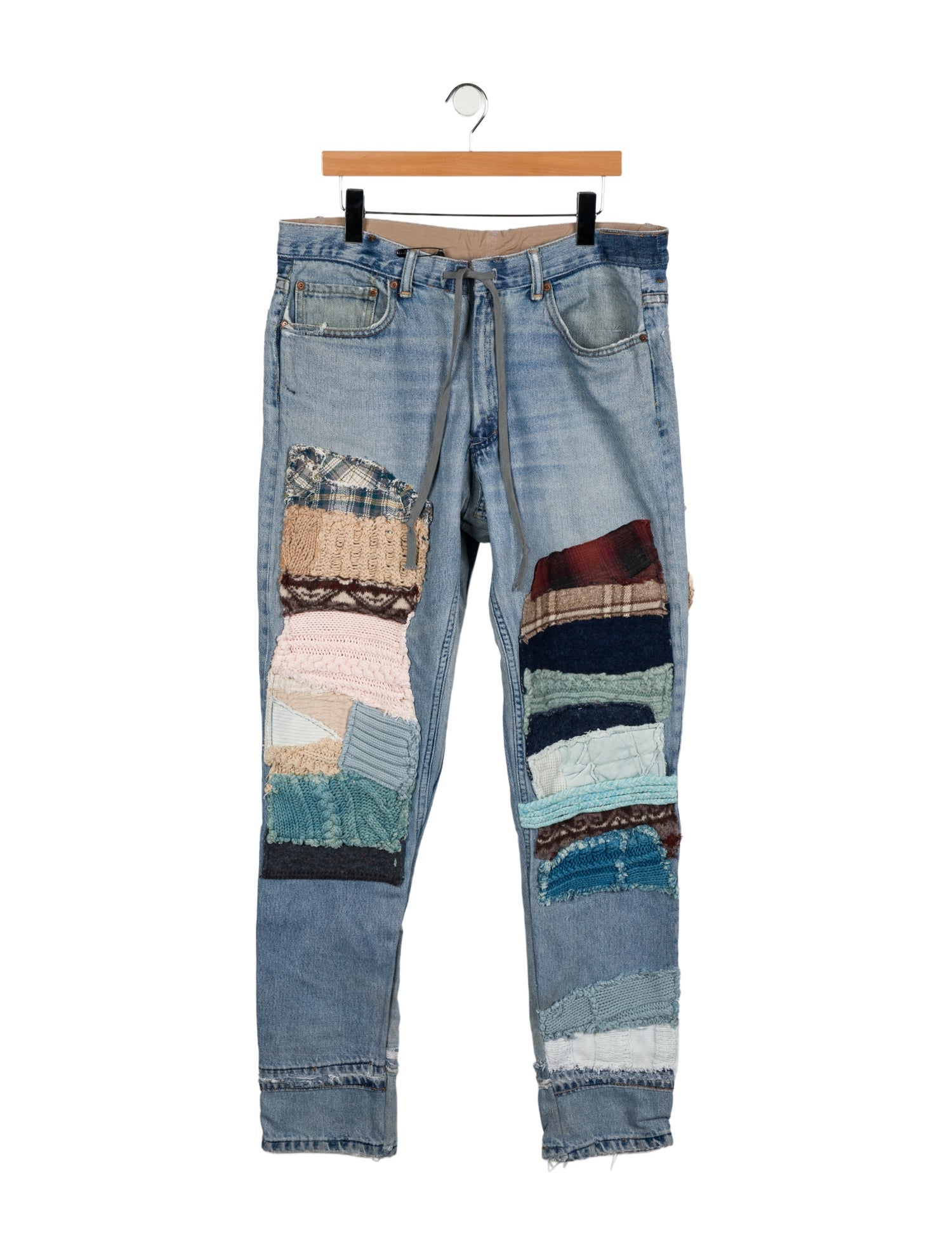 Greg Lauren High-Rise Straight Leg Jeans
