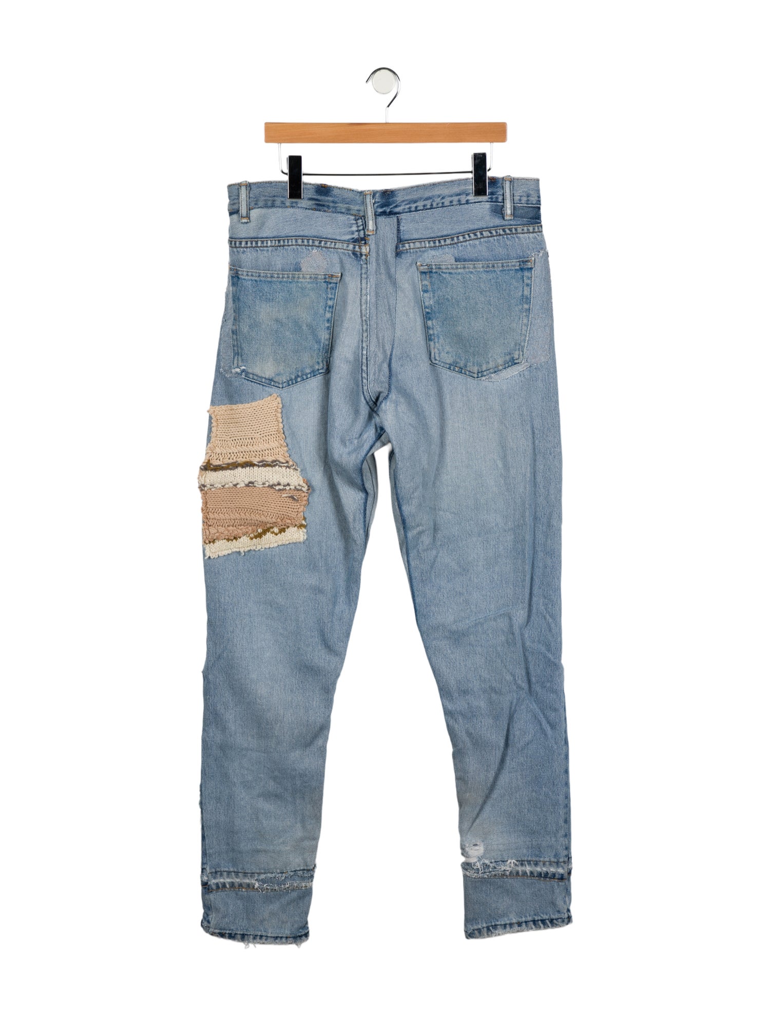 Greg Lauren High-Rise Straight Leg Jeans