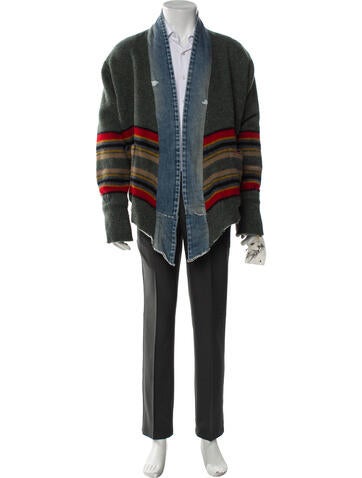 Greg Lauren Sweaters Blanket Kimono Wool Cardigan L