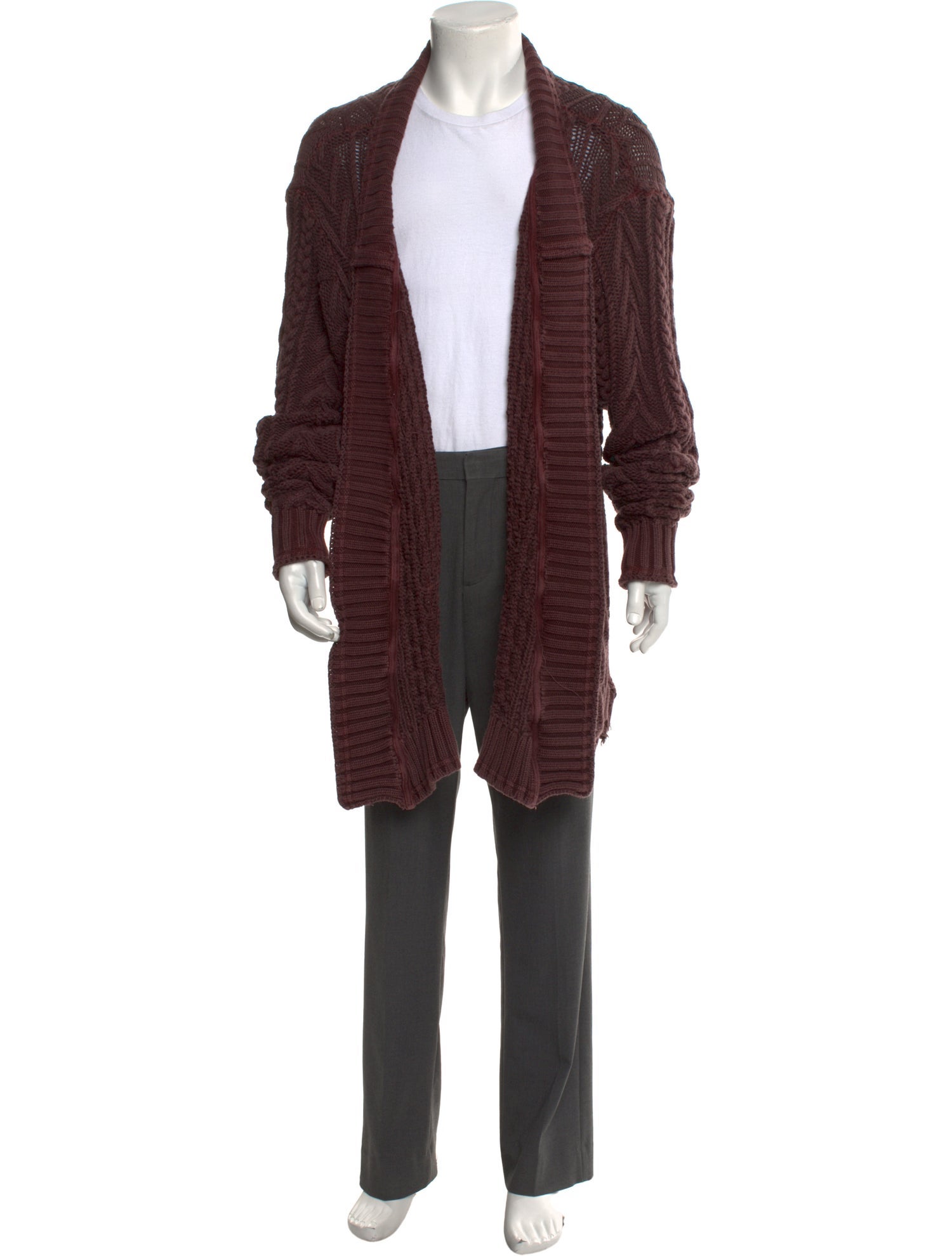 Greg Lauren Fisherman GL1 'Cocoa' Open Front Cardigan